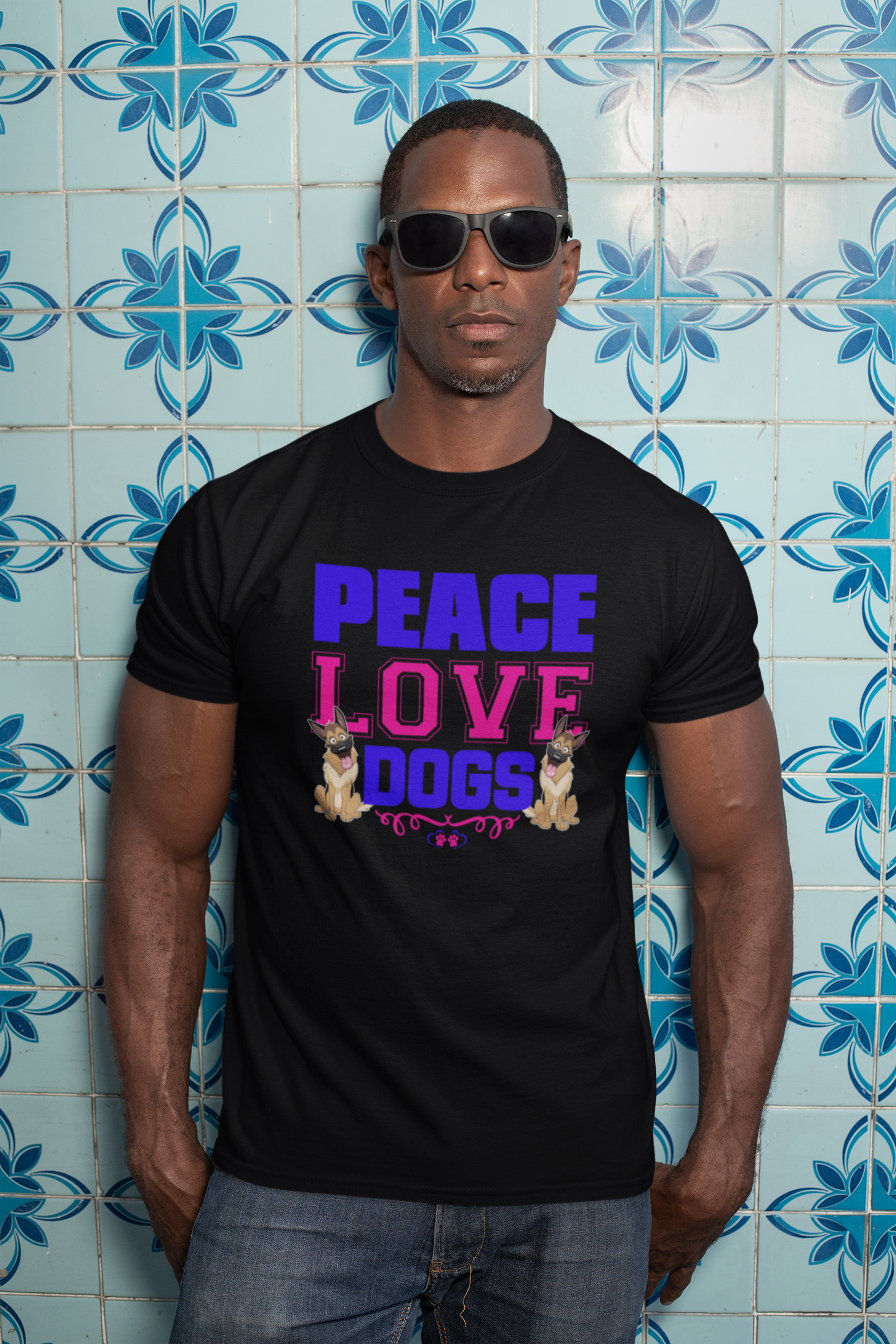 Peace Love Dogs - Cotton T-Shirt