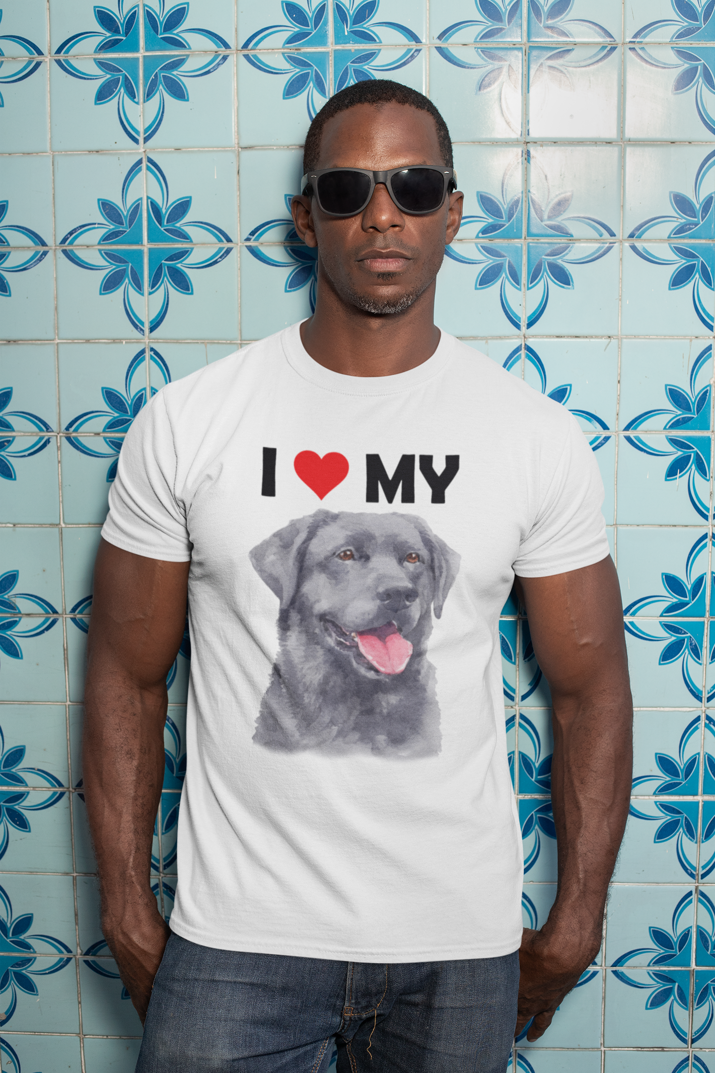I Love My Black Labrador - Cotton T-Shirt