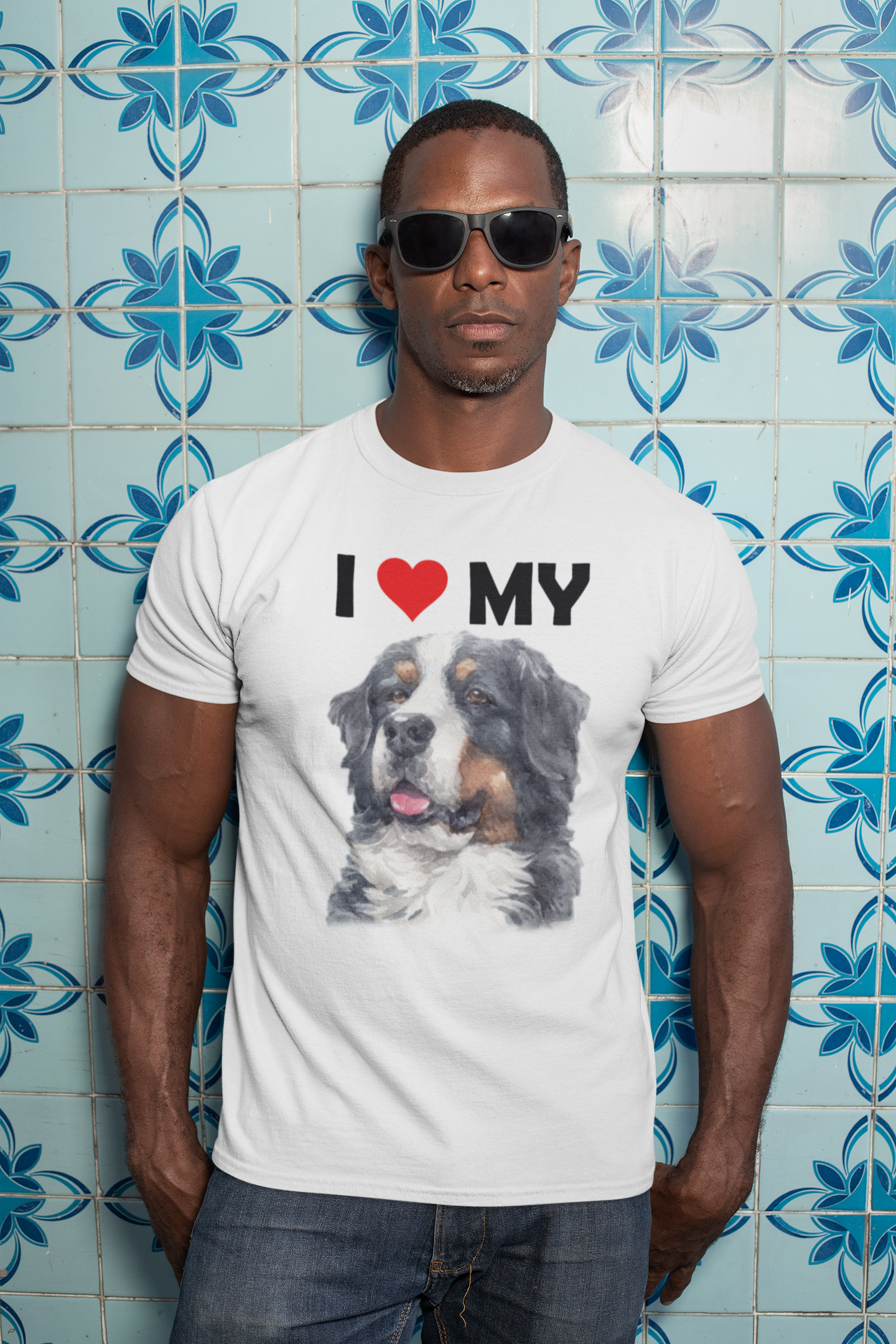 I Love My Bernese Mountain Dog - Cotton T-Shirt