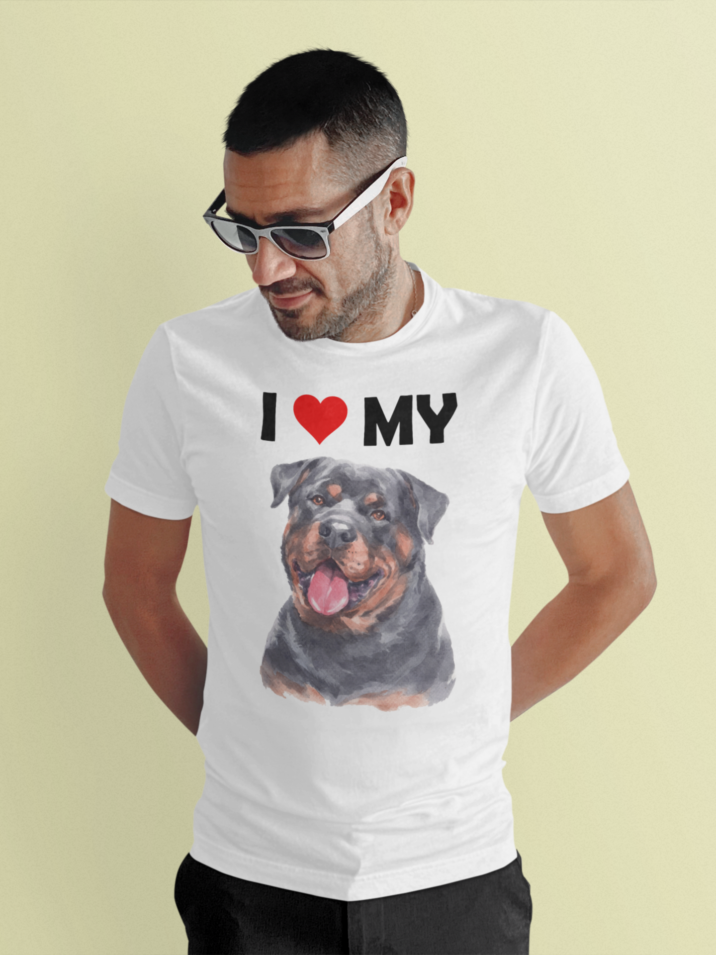 I Love My Rottweiler - Cotton T-Shirt