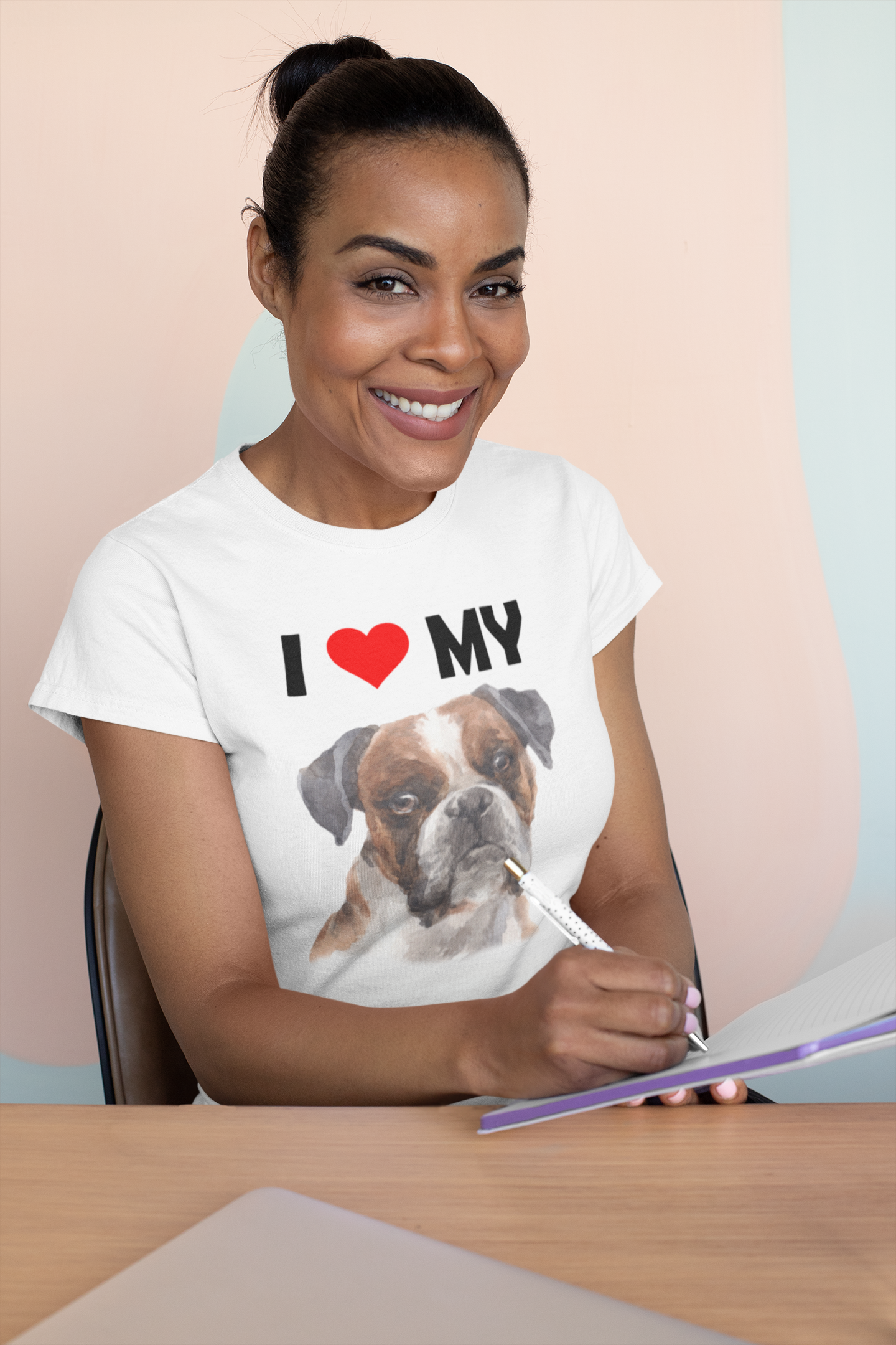 I Love My Boxer - Women's Cotton T-Shirt