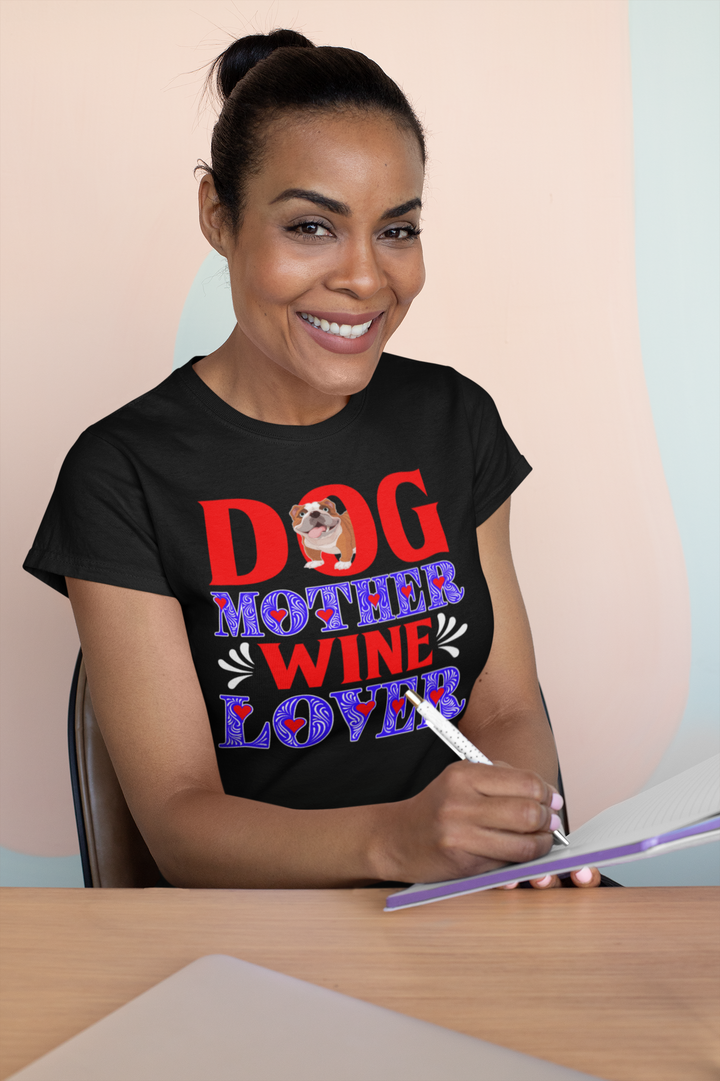 Dog Mother Wine Lover - Women's Cotton T-Shirt