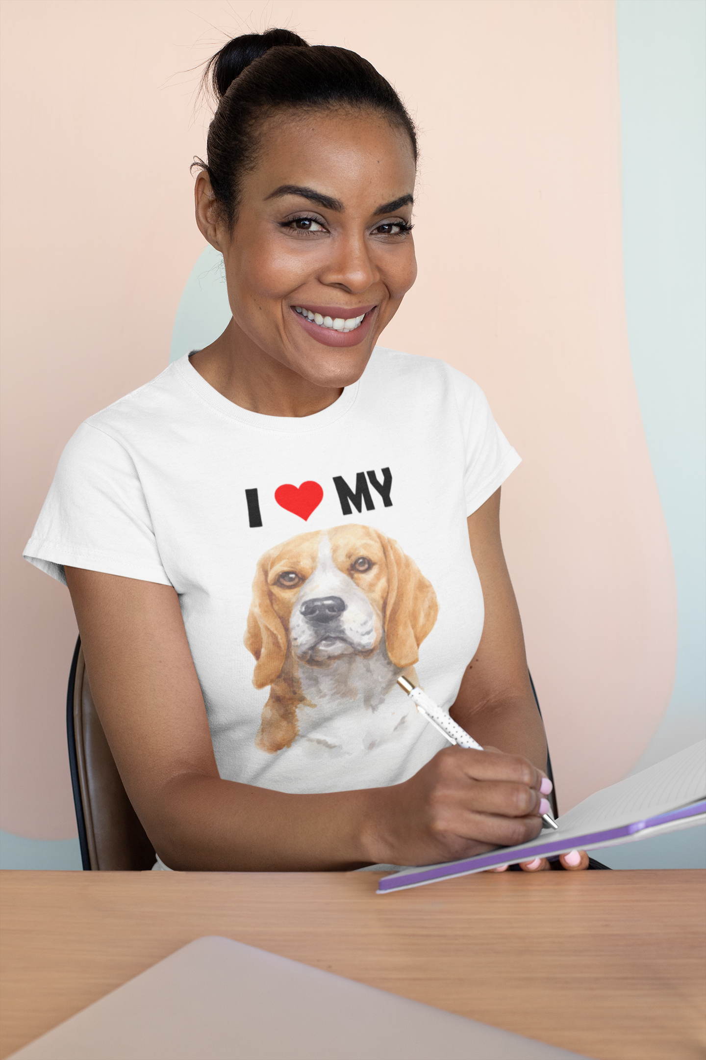 I Love My Beagle - Women's Cotton T-Shirt