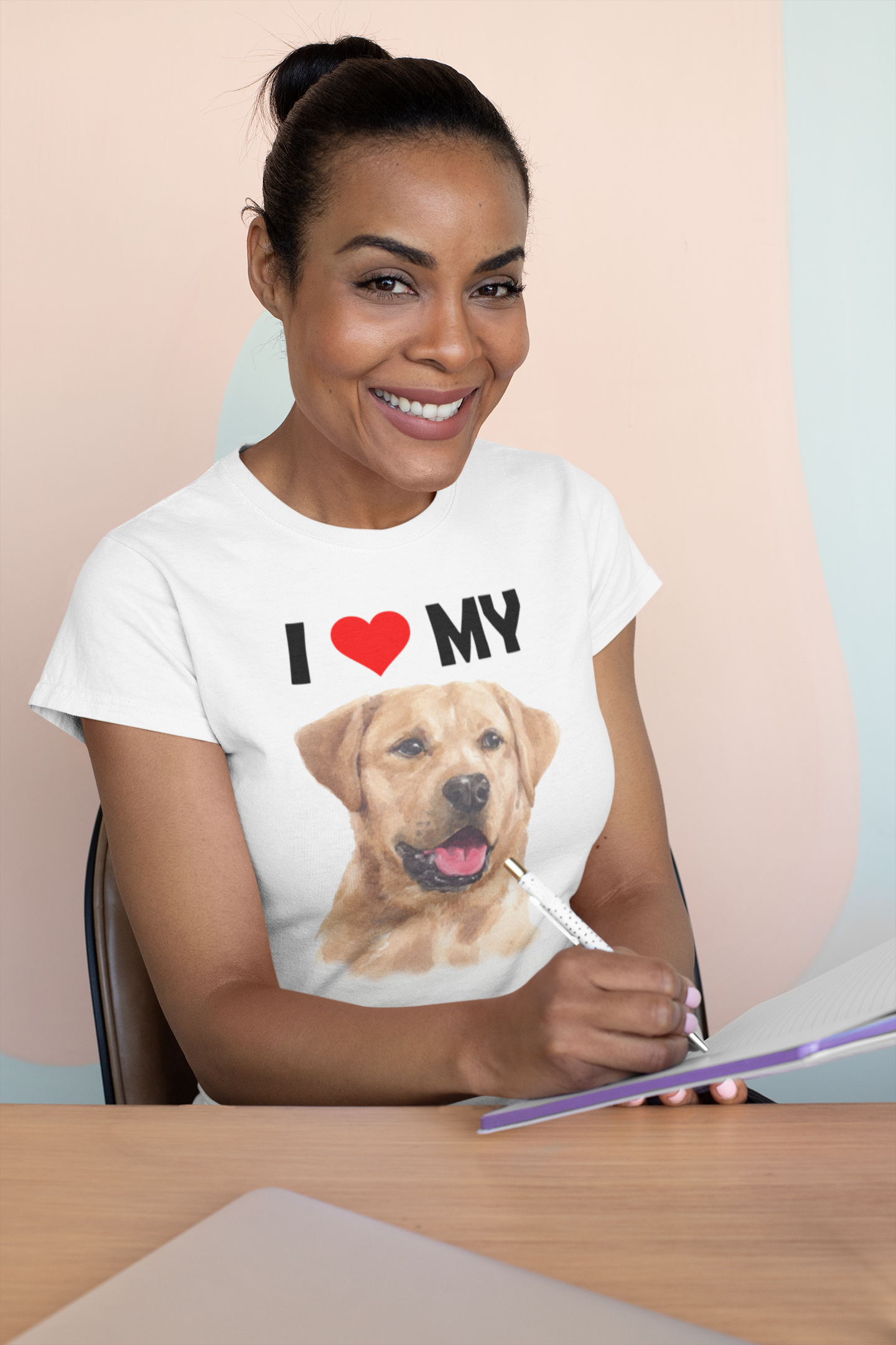 I Love My Yellow Labrador - Women's Cotton T-Shirt