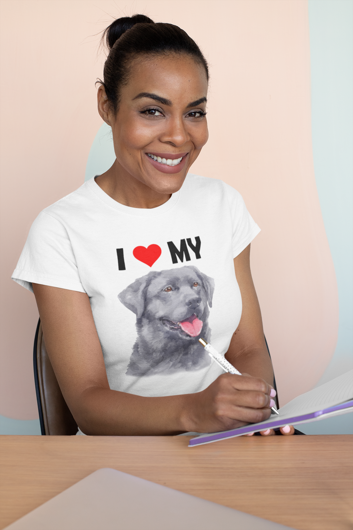 I Love My Black Labrador - Women's Cotton T-Shirt