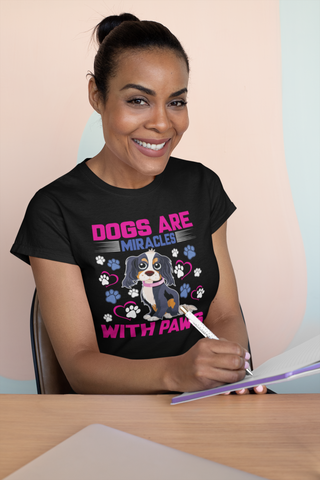 Image of Dogs Are Miracles With Paws - Women's Cotton T-Shirt