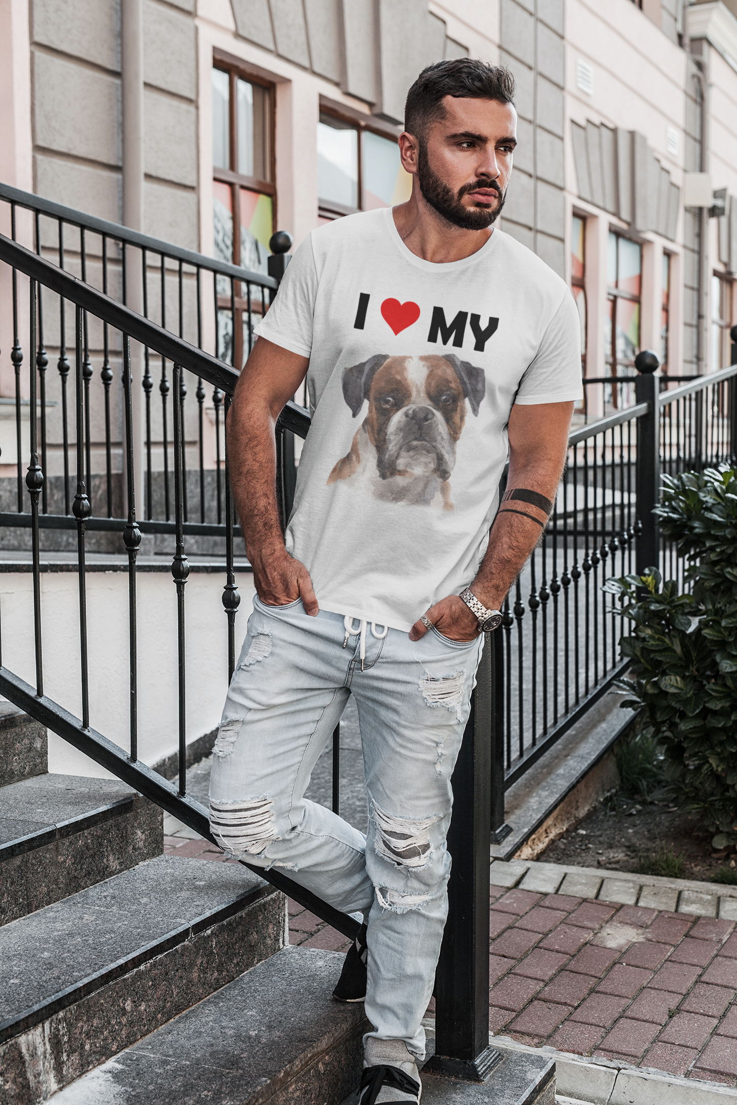 I Love My Boxer - Cotton T-Shirt