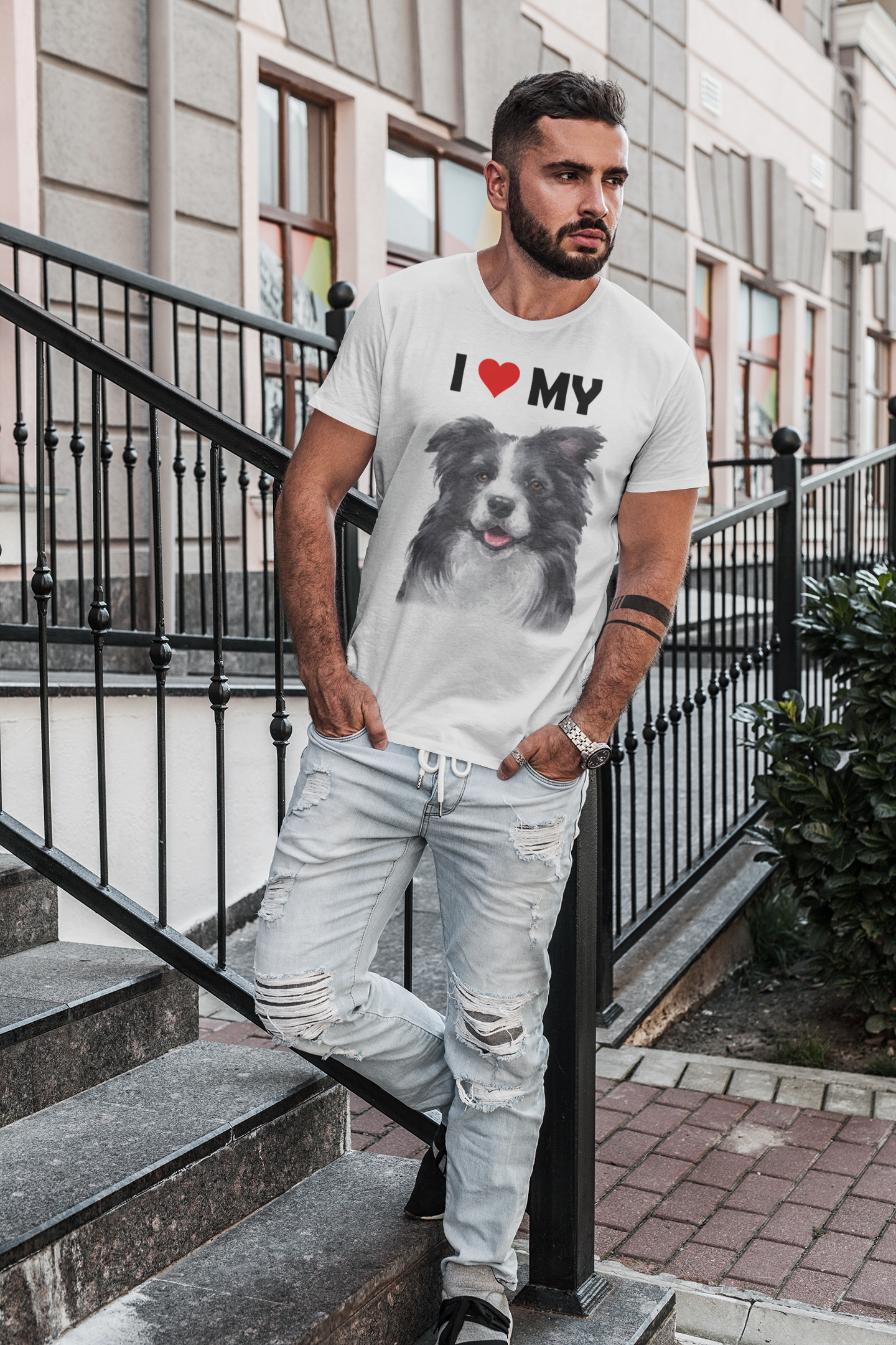 I Love My Border Collie - Cotton T-Shirt