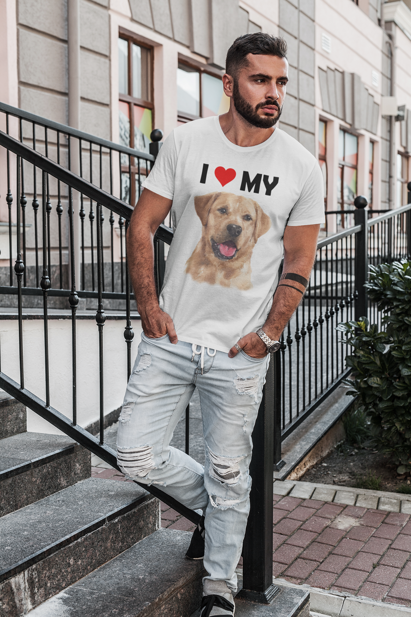 I Love My Yellow Labrador - Cotton T-Shirt