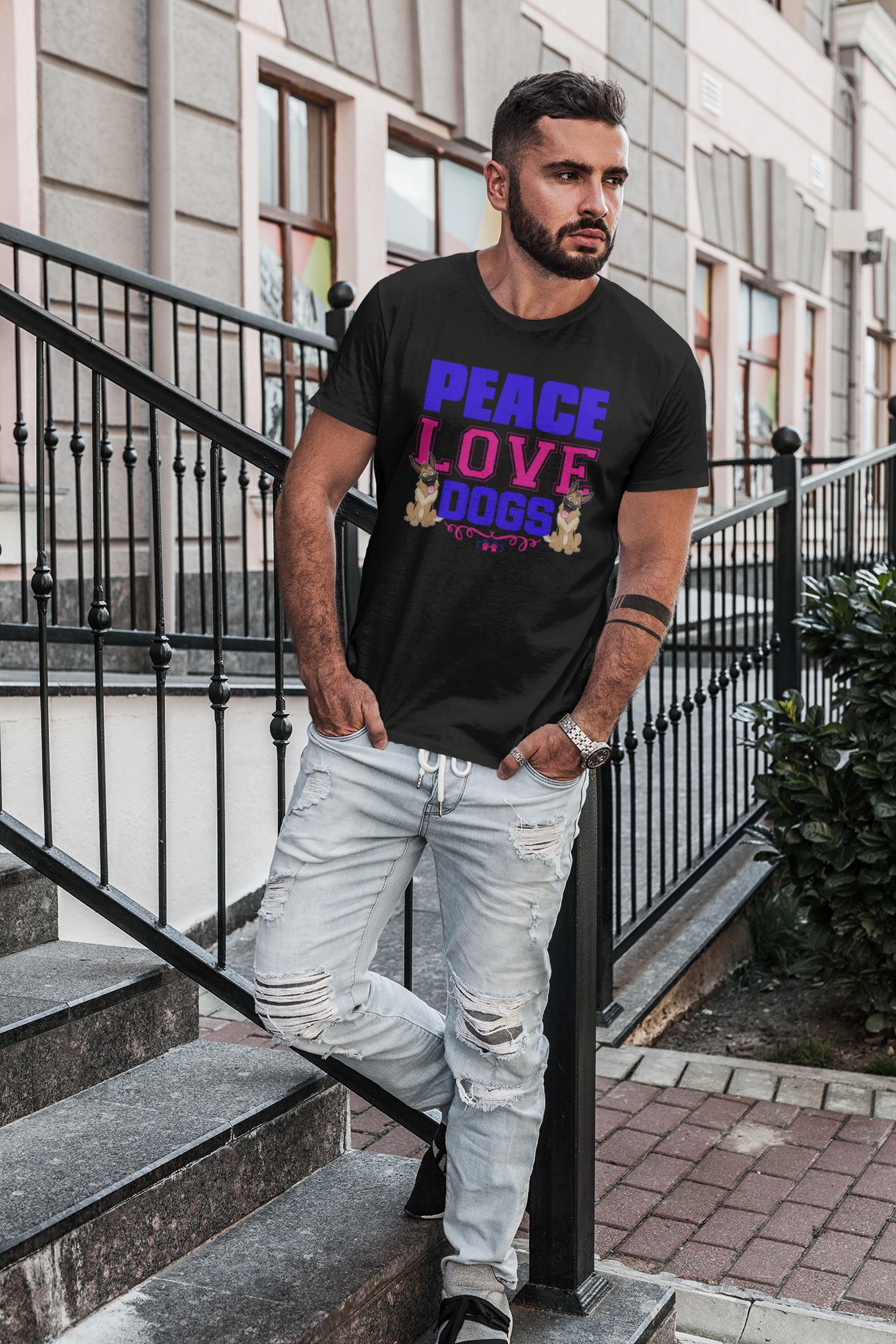 Peace Love Dogs - Cotton T-Shirt