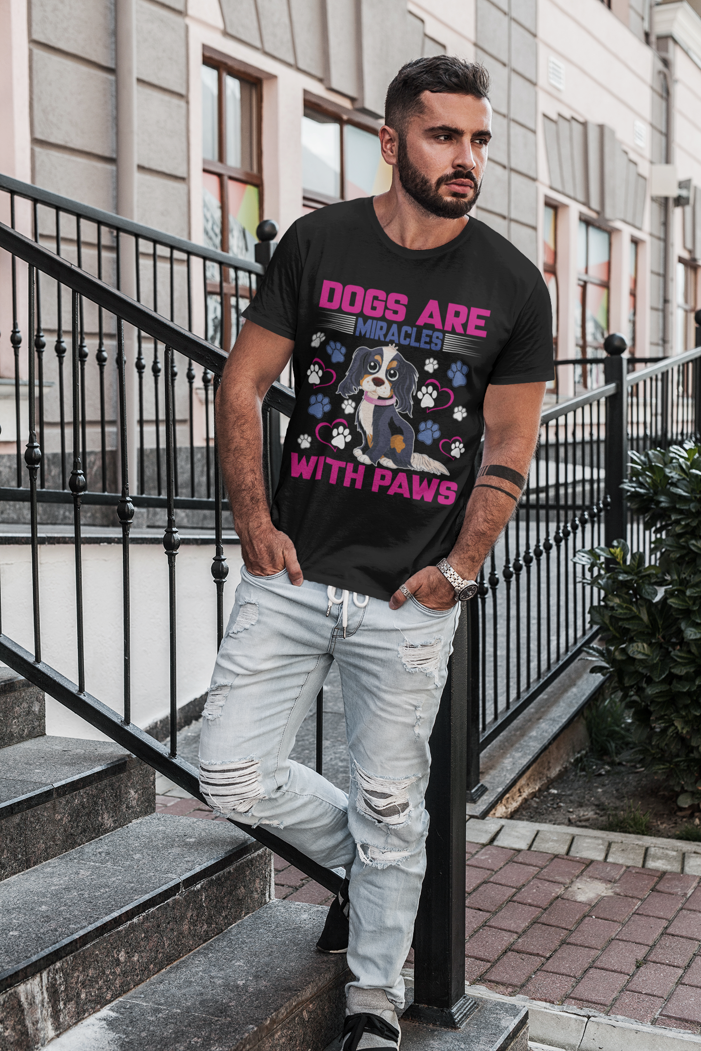 Dogs Are Miracles With Paws - Cotton T-Shirt