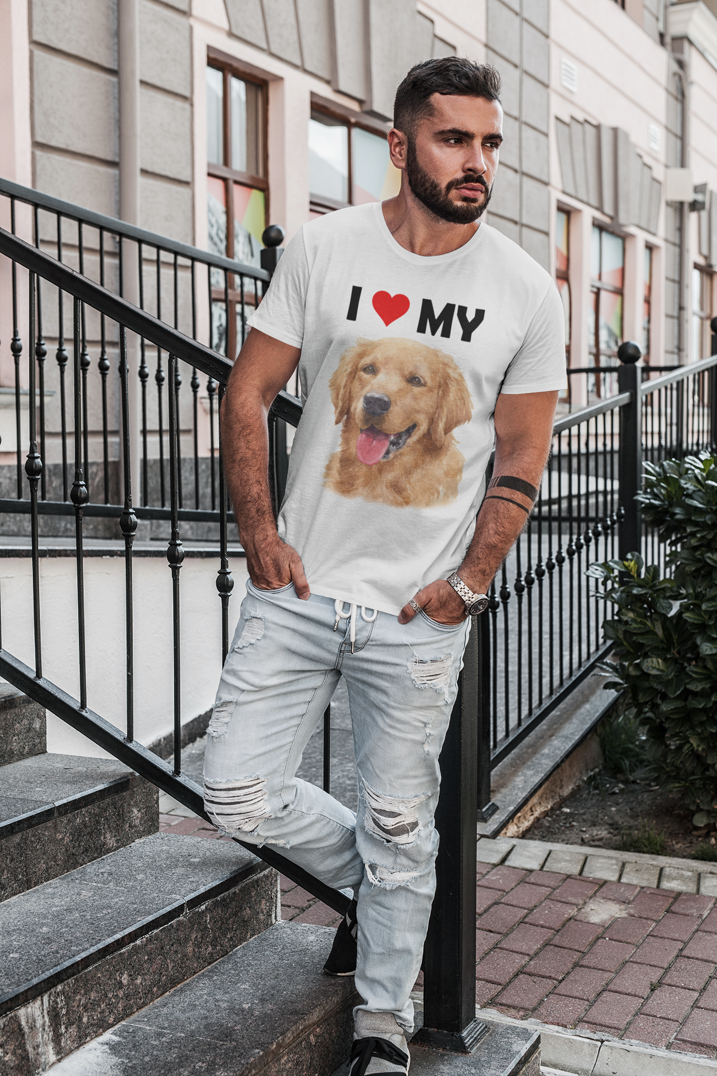 I Love My Golden Retriever -  Cotton T-Shirt