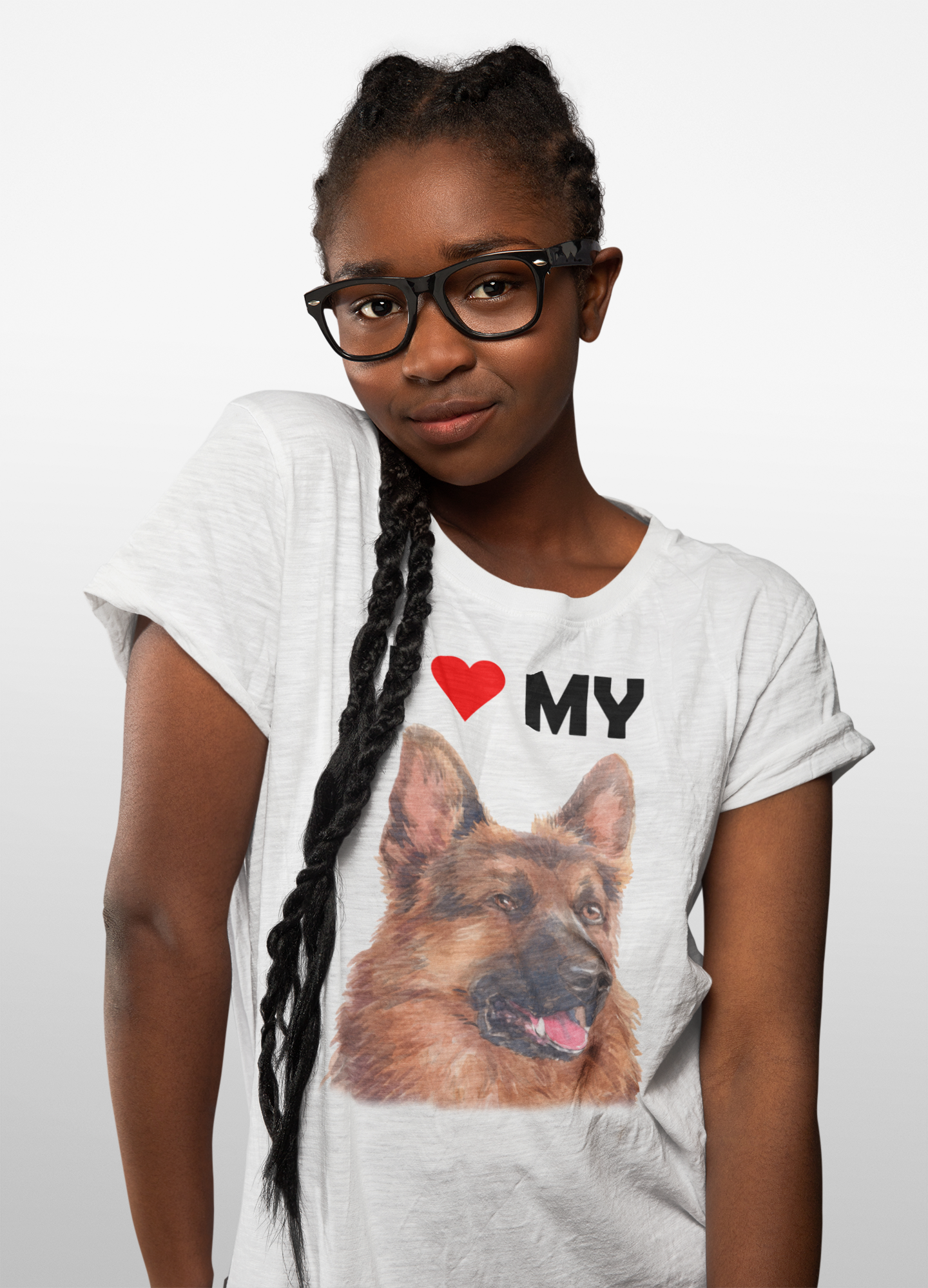 I Love My German Shepherd - Cotton T-Shirt