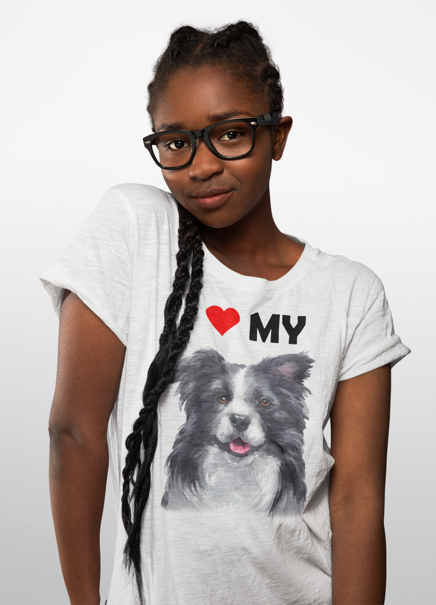 I Love My Border Collie - Cotton T-Shirt