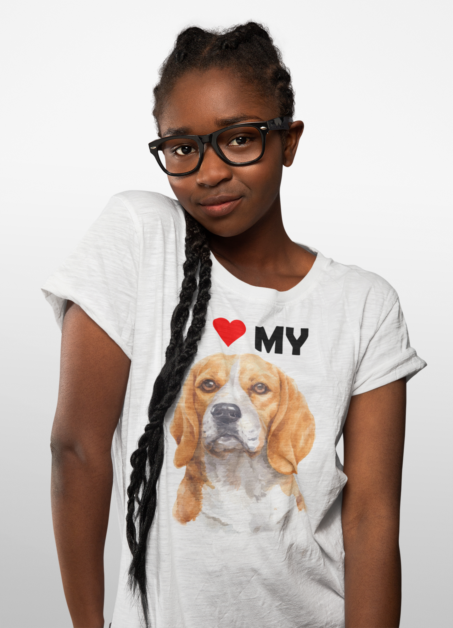 I Love My Beagle - Cotton T-Shirt