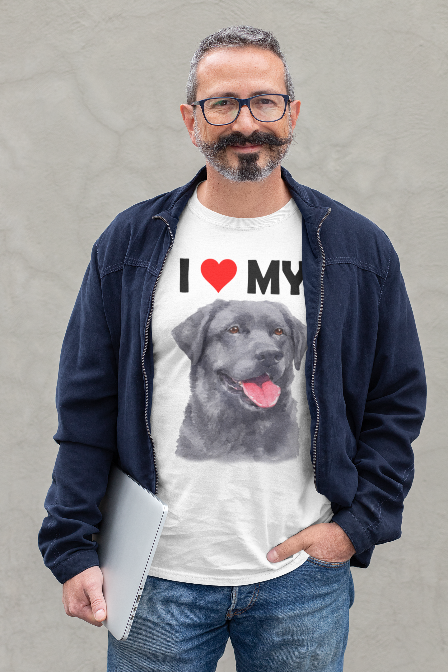 I Love My Black Labrador - Cotton T-Shirt