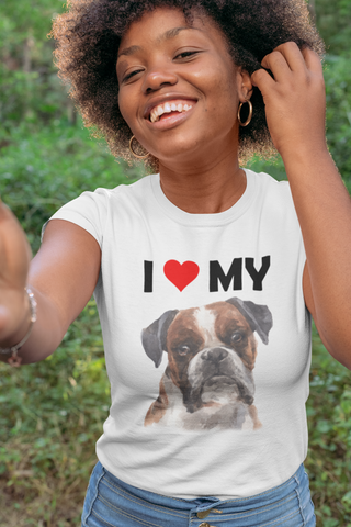 Image of I Love My Boxer - Women's Cotton T-Shirt