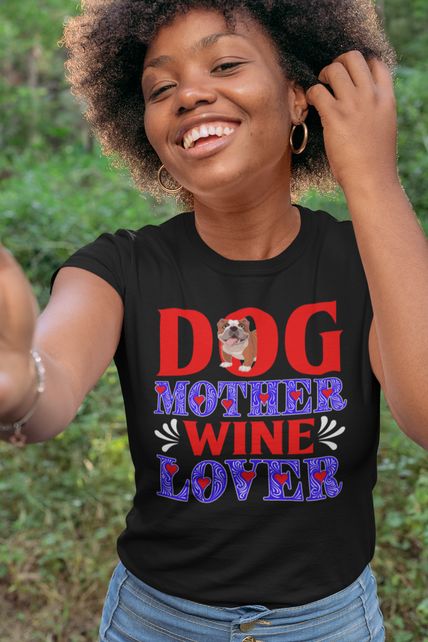 Dog Mother Wine Lover - Women's Cotton T-Shirt