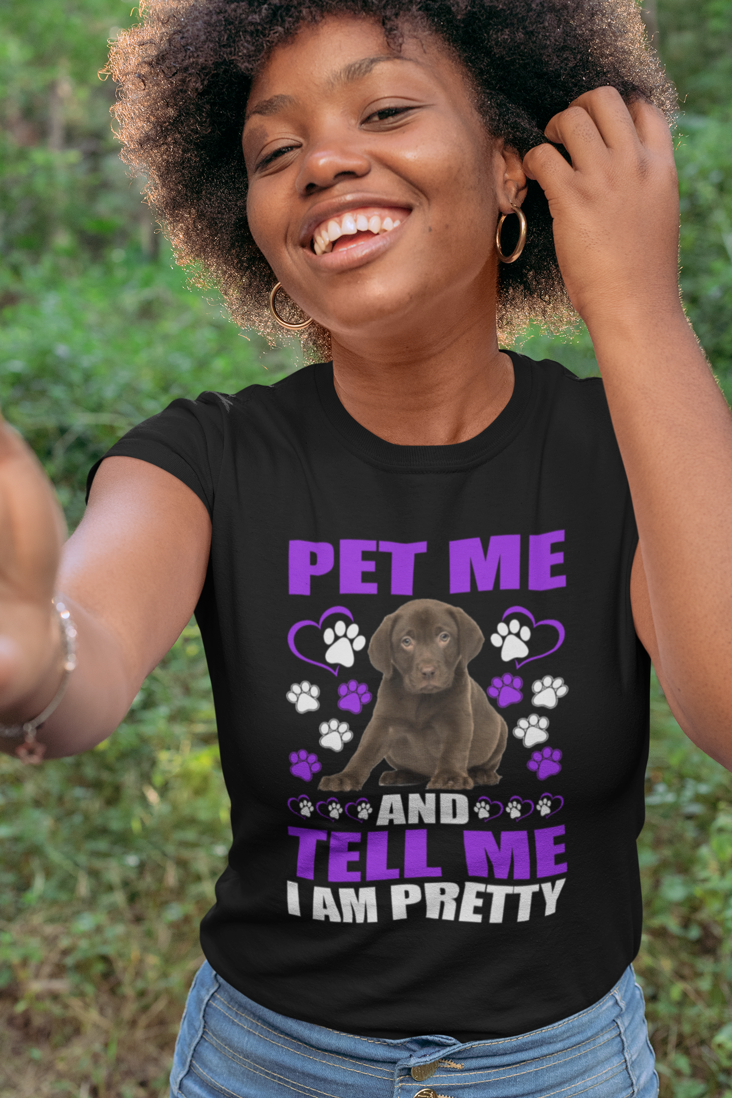 Pet Me and Tell Me I Am Pretty - Women's Cotton T-Shirt