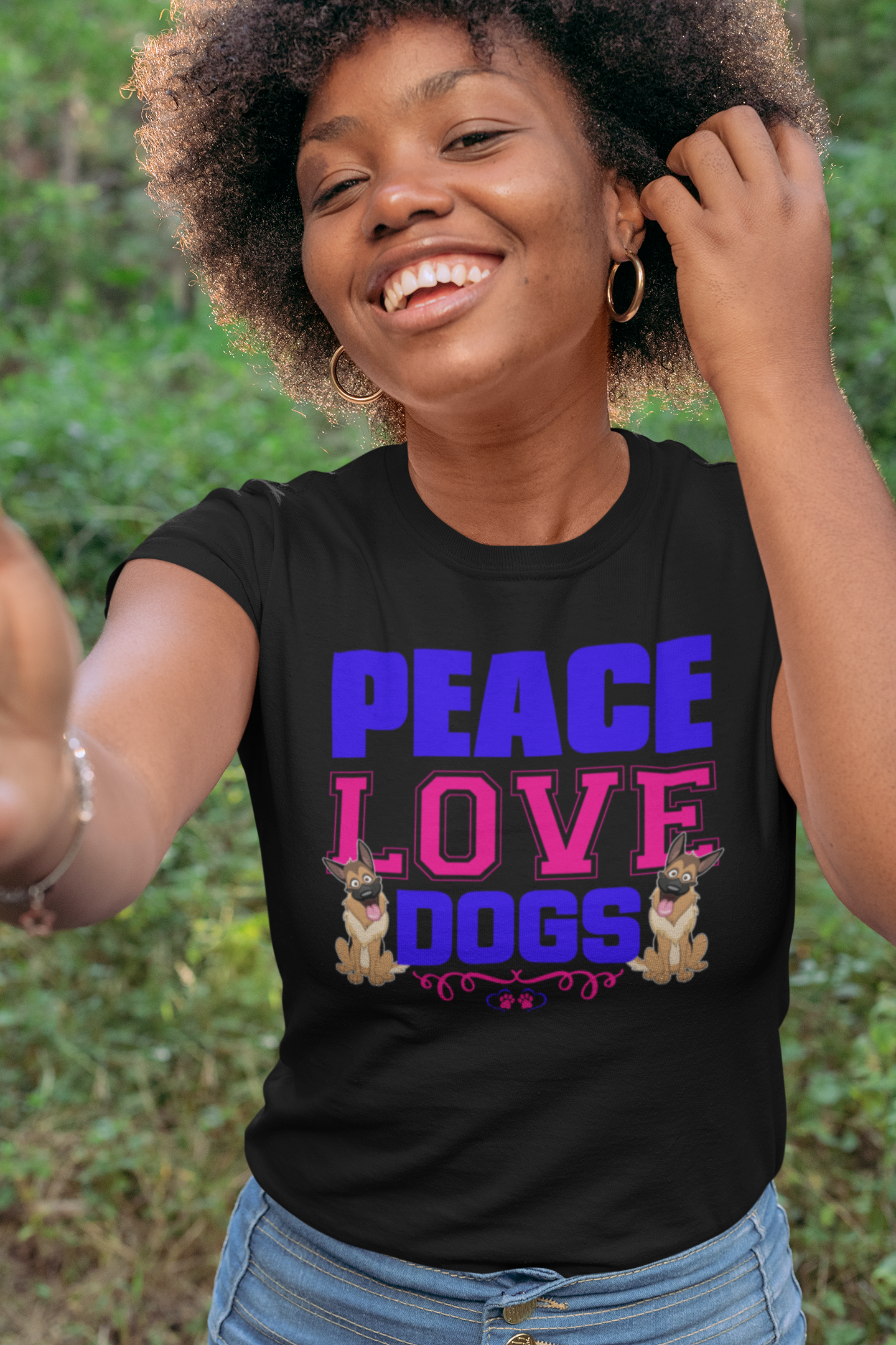 Peace Love Dogs - Women's Cotton T-Shirt