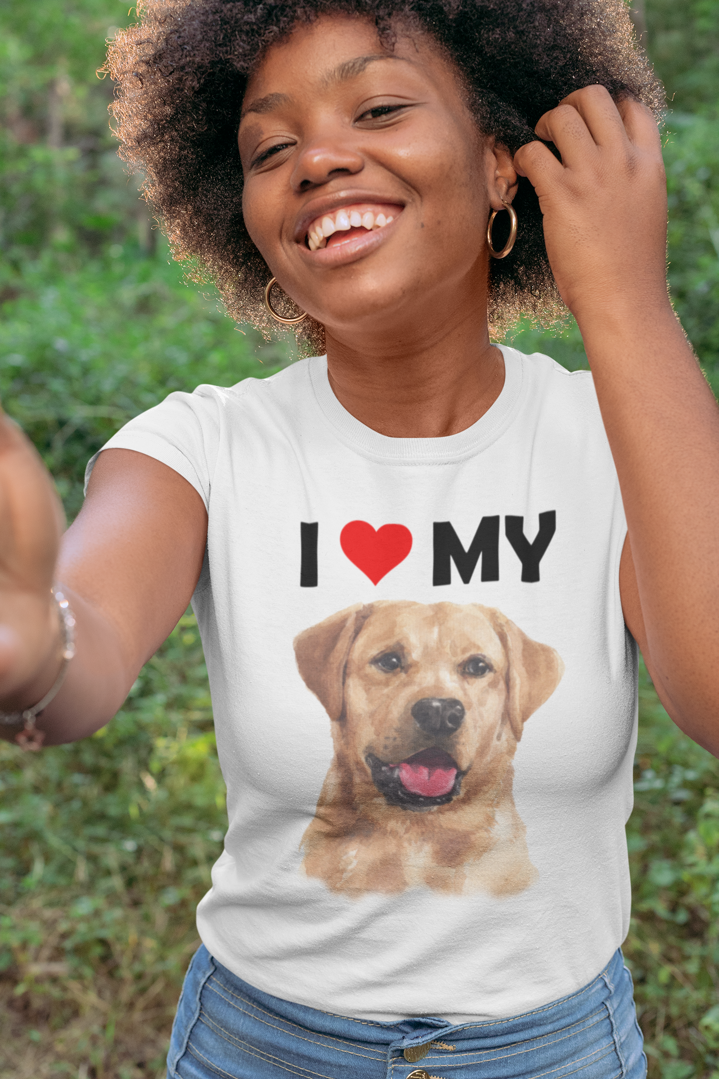 I Love My Yellow Labrador - Women's Cotton T-Shirt