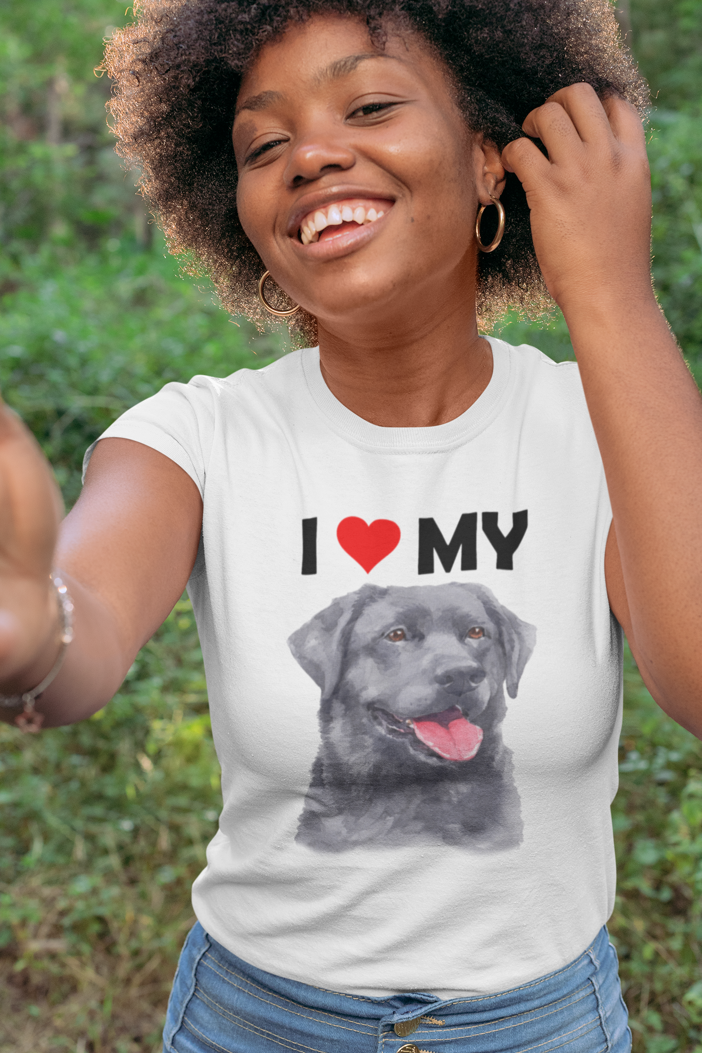 I Love My Black Labrador - Women's Cotton T-Shirt