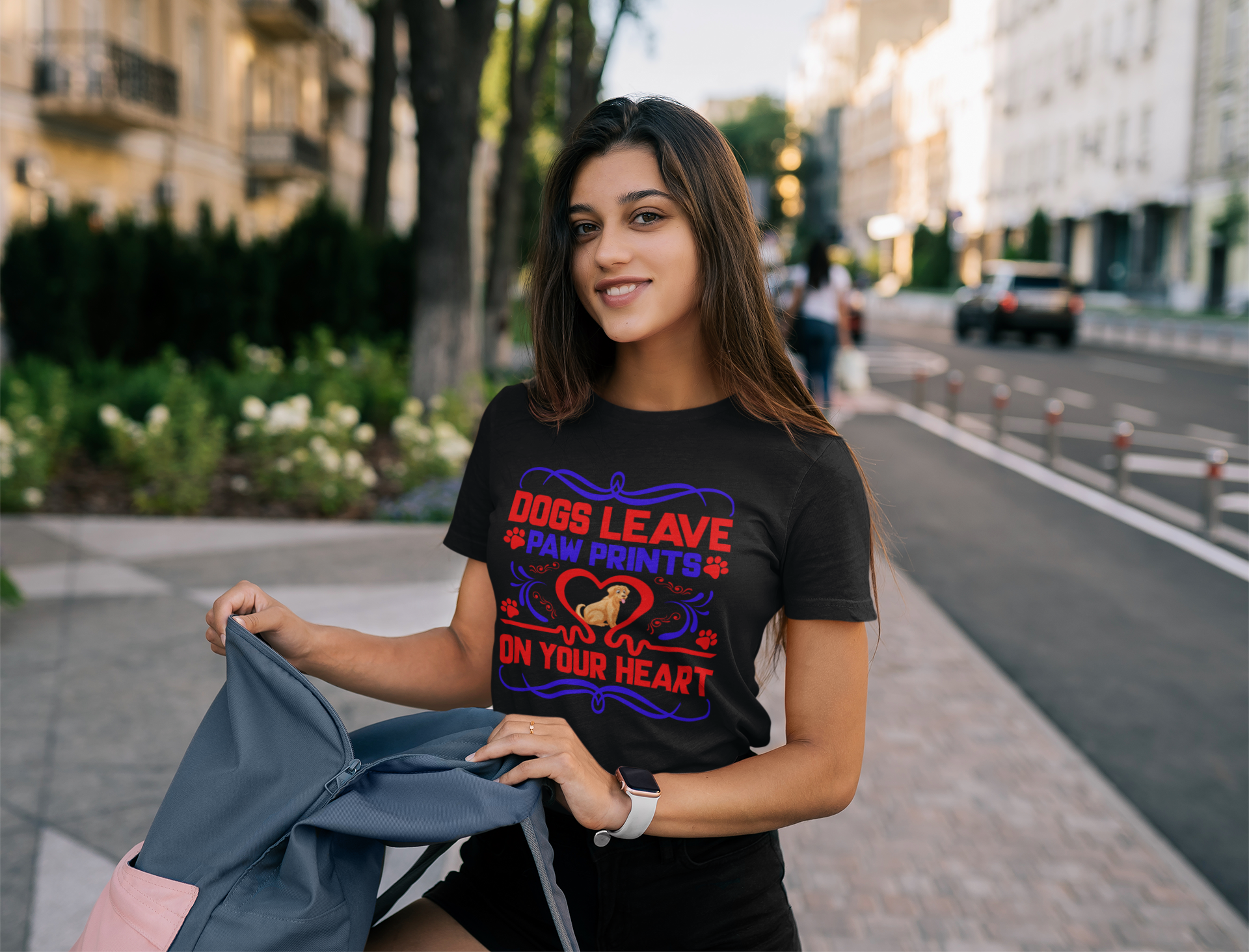 Dogs Leave Paw Prints on Your Heart - Cotton T-Shirt