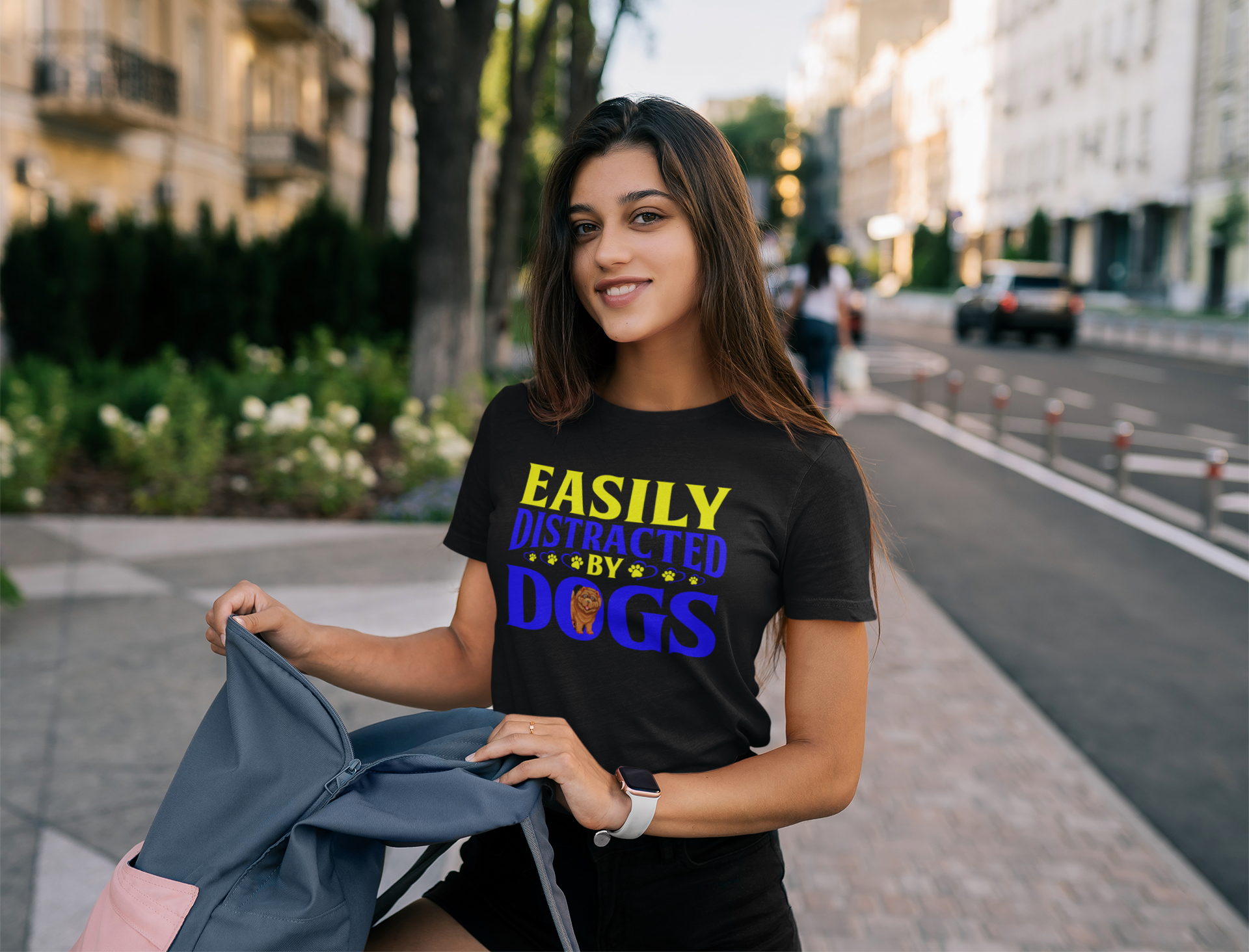 Easily Distracted by Dogs - Cotton T-Shirt