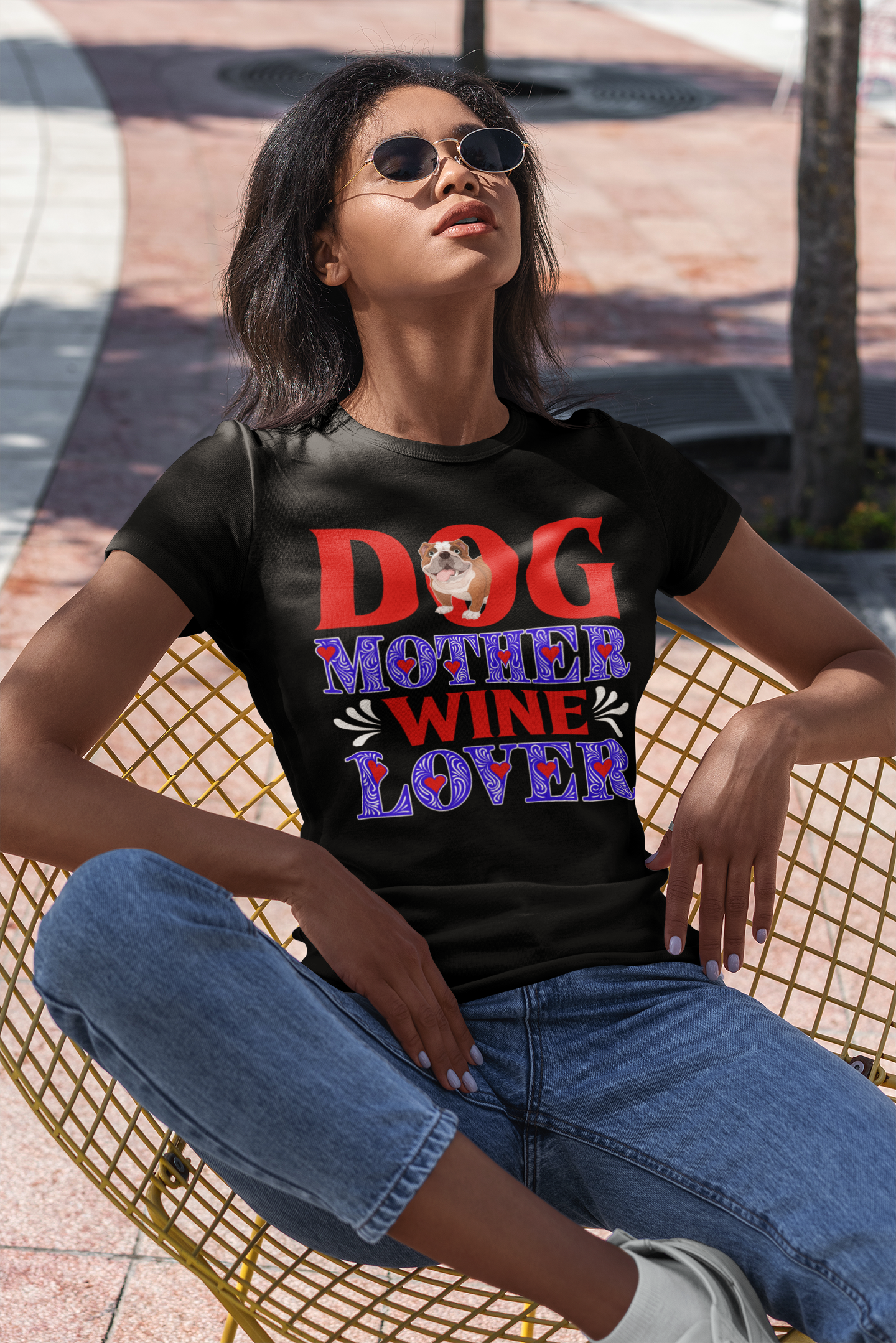 Dog Mother Wine Lover - Women's Cotton T-Shirt
