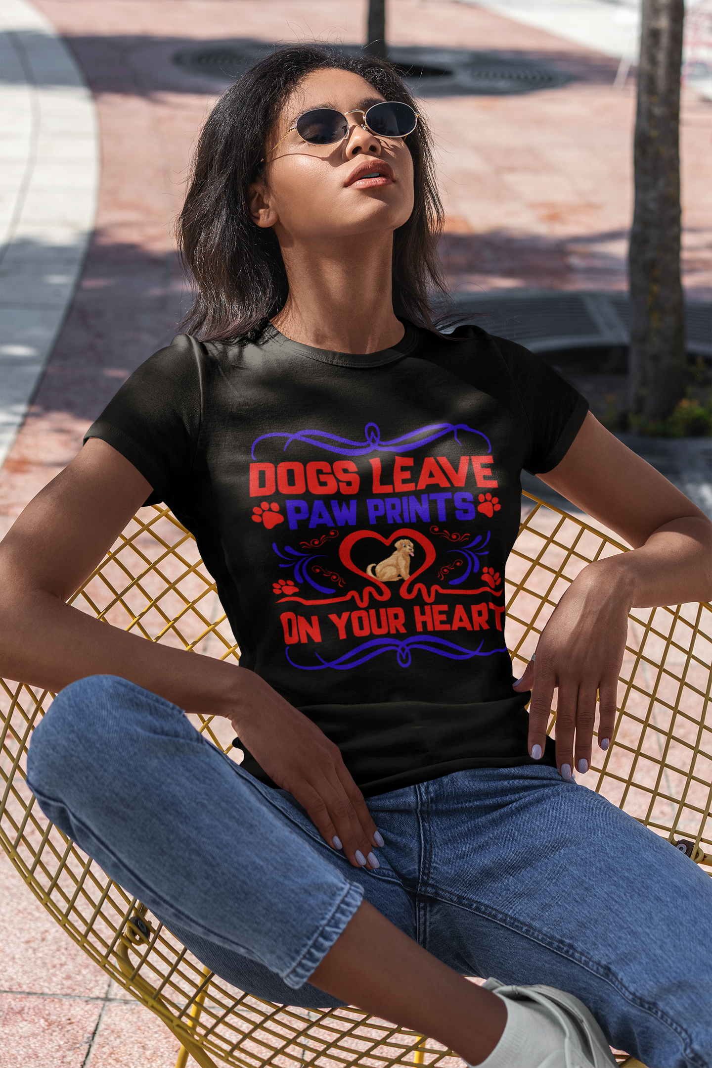 Dogs Leave Paw Prints on Your Heart - Women's Cotton T-Shirt