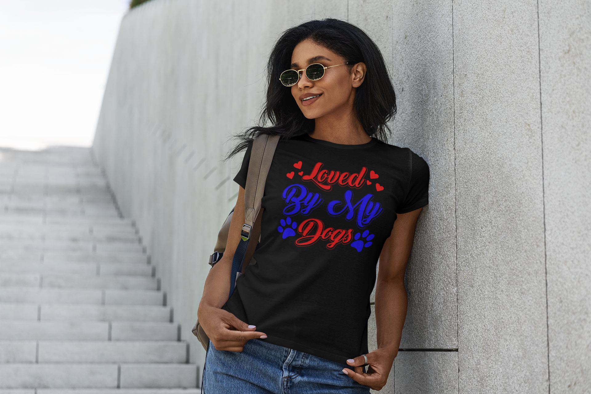 Loved by My Dogs - Women's Cotton T-Shirt