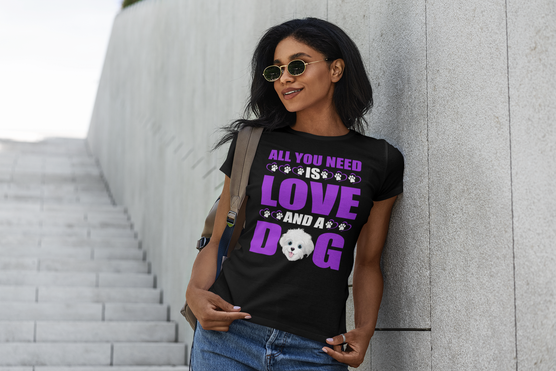 All You Need Is Love and a Dog - Women's Cotton T-Shirt