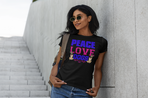 Image of Peace Love Dogs - Women's Cotton T-Shirt