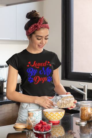 Image of Loved by My Dogs - Women's Cotton T-Shirt