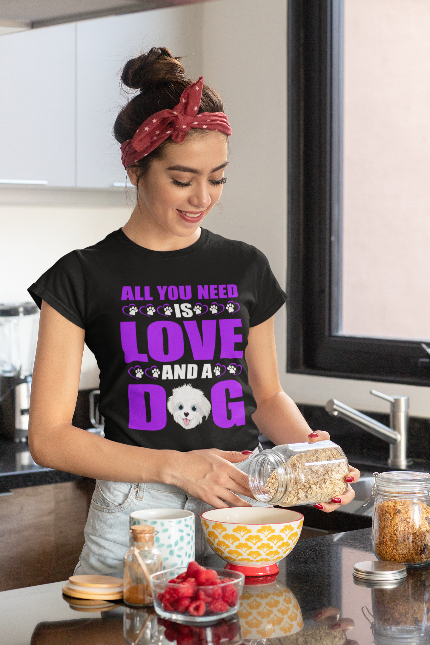 All You Need Is Love and a Dog - Women's Cotton T-Shirt