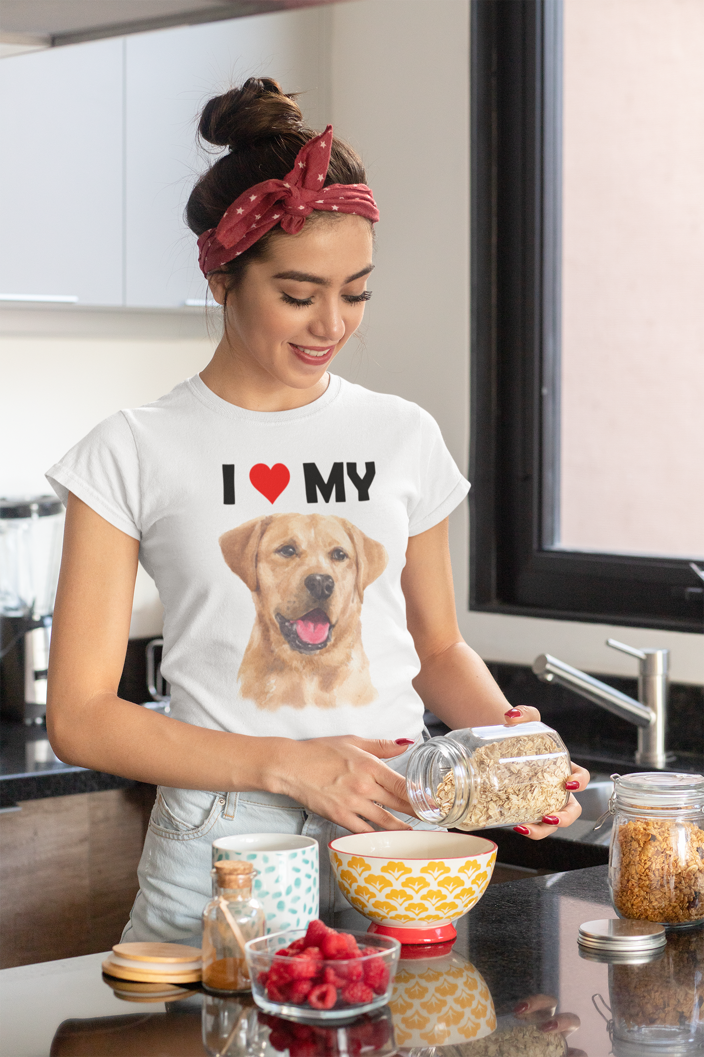 I Love My Yellow Labrador - Women's Cotton T-Shirt