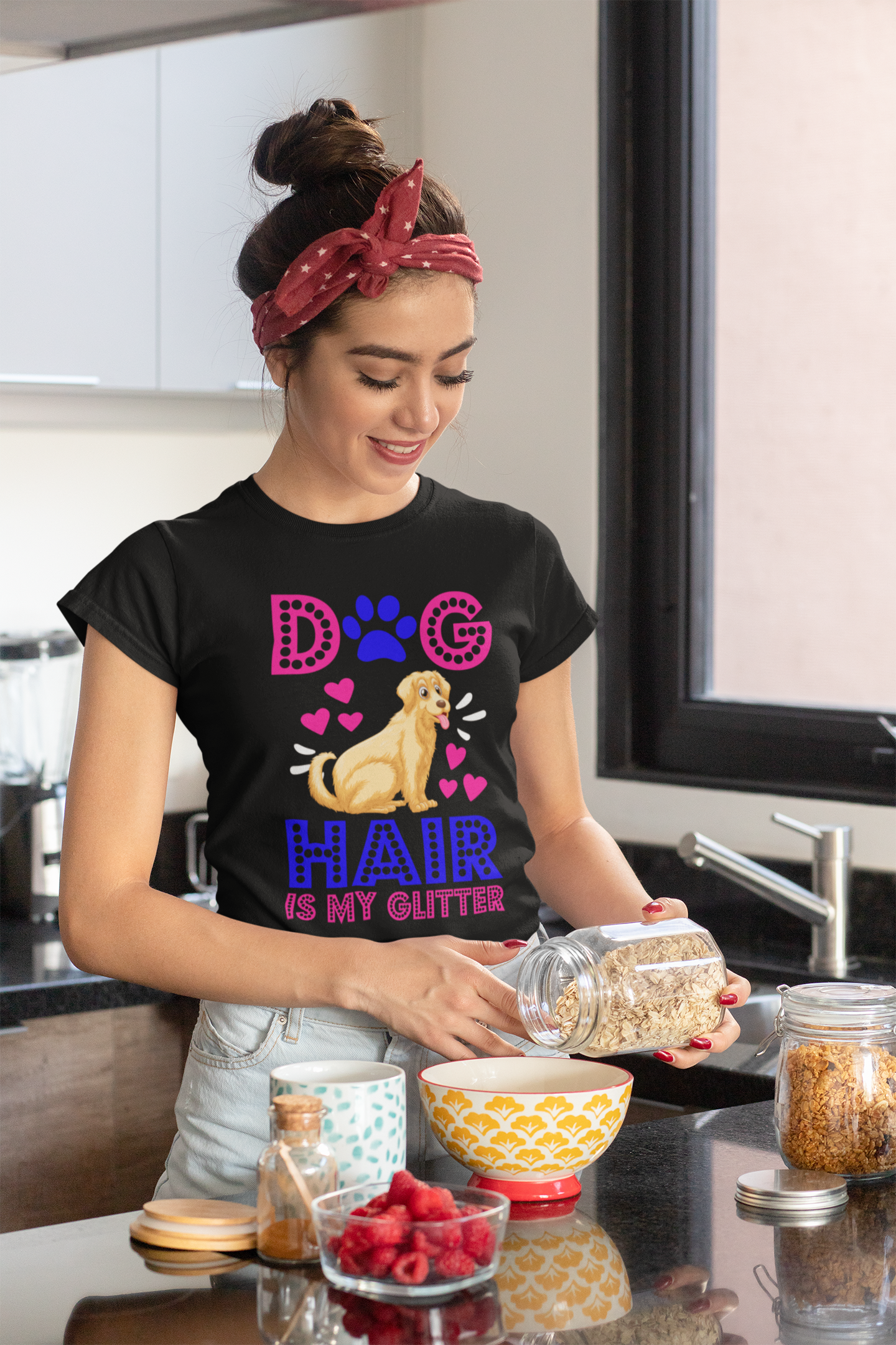 Dog Hair Is My Glitter - Women's Cotton T-Shirt