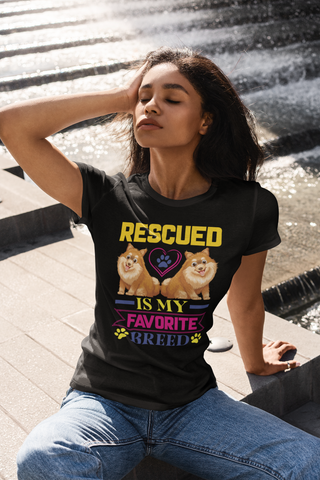 Image of Rescued Is My Favorite Breed - Women's Cotton T-Shirt
