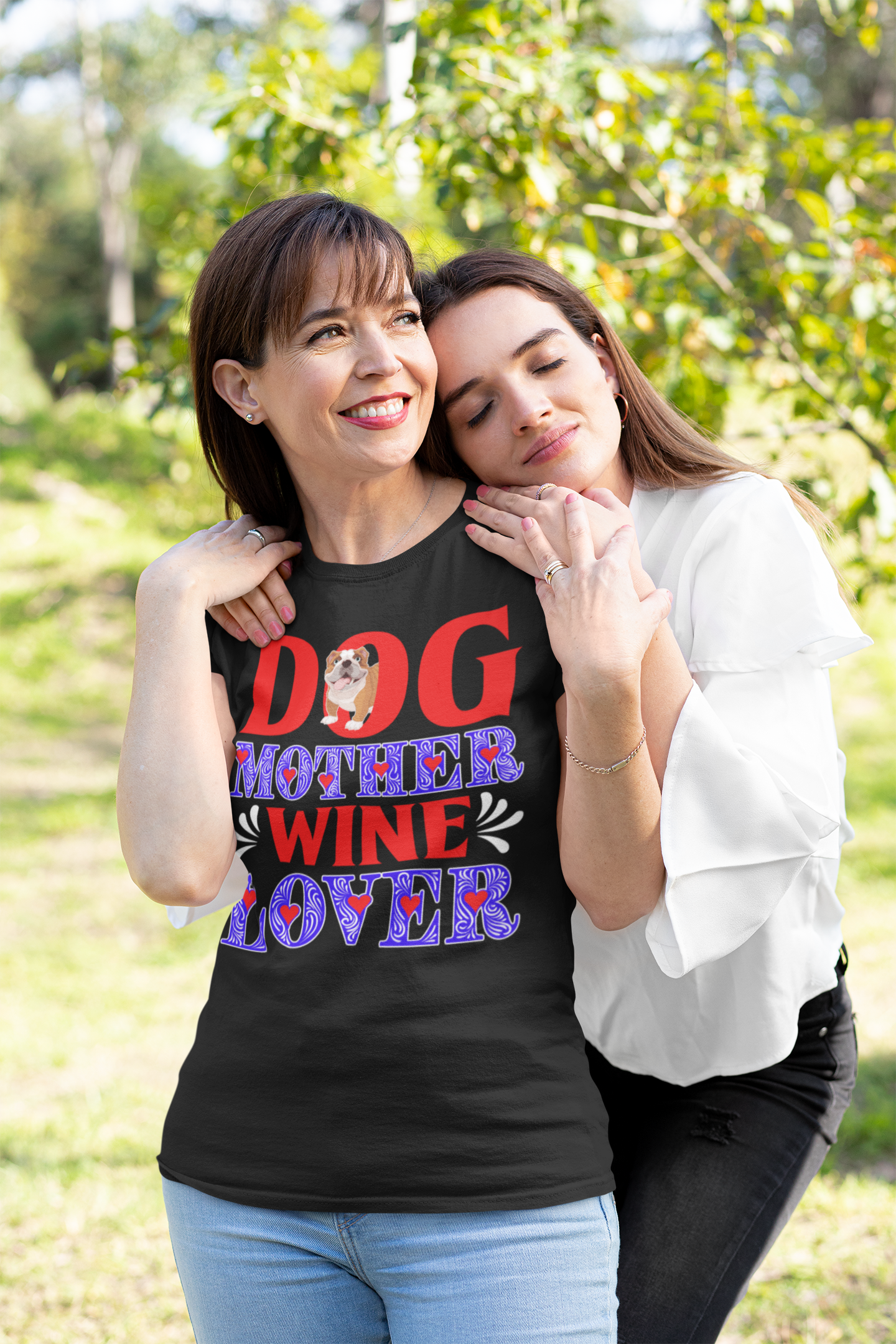 Dog Mother Wine Lover - Cotton T-Shirt