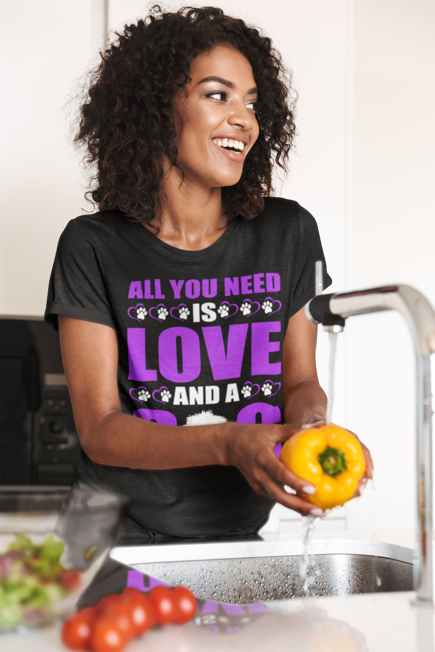All You Need Is Love and a Dog - Cotton T-Shirt