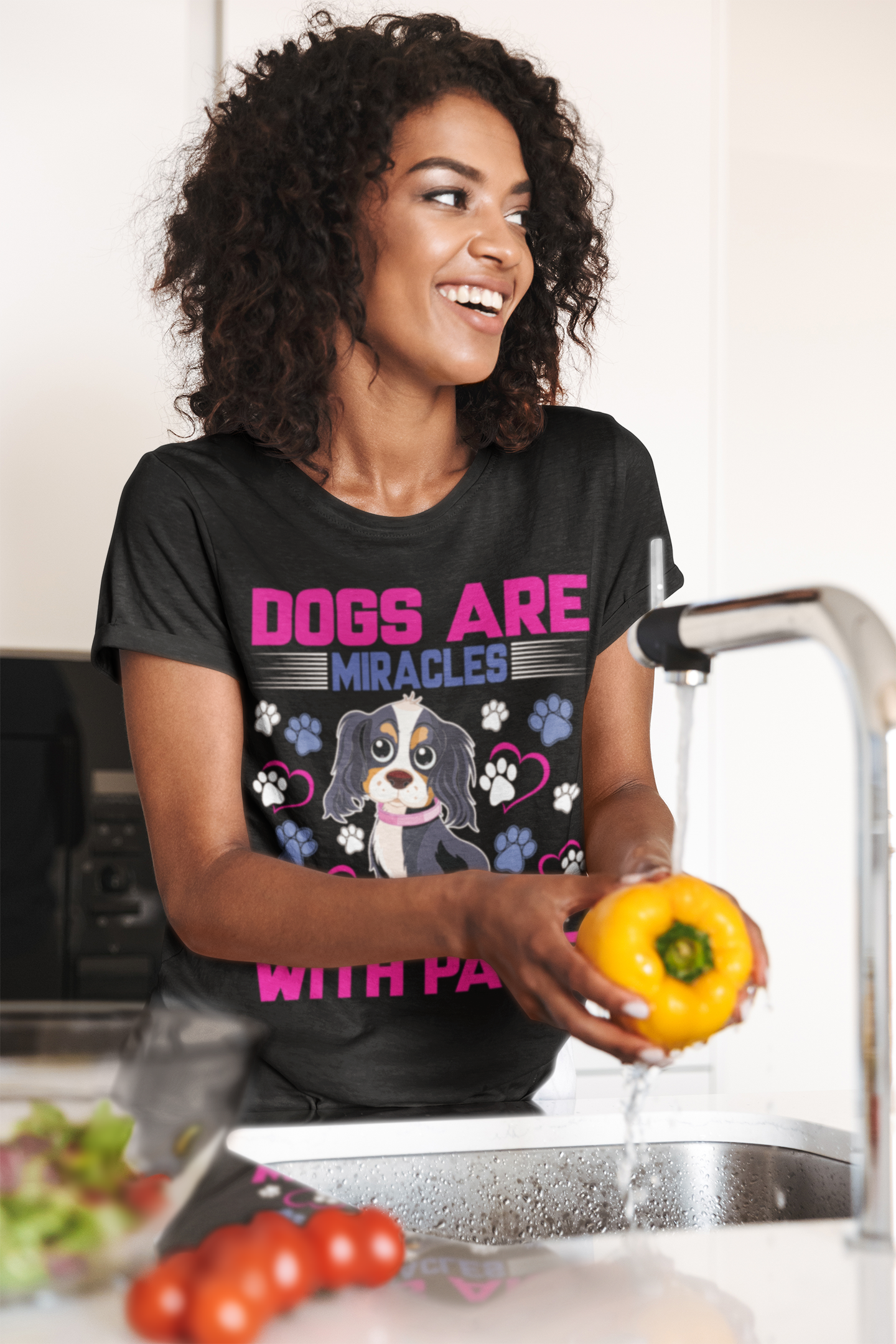 Dogs Are Miracles With Paws - Cotton T-Shirt