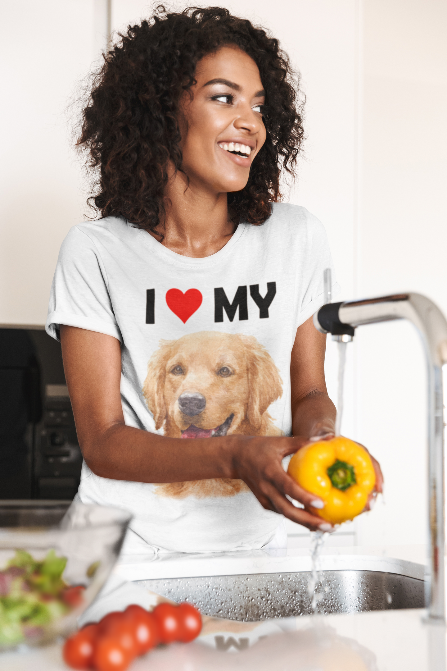 I Love My Golden Retriever -  Cotton T-Shirt
