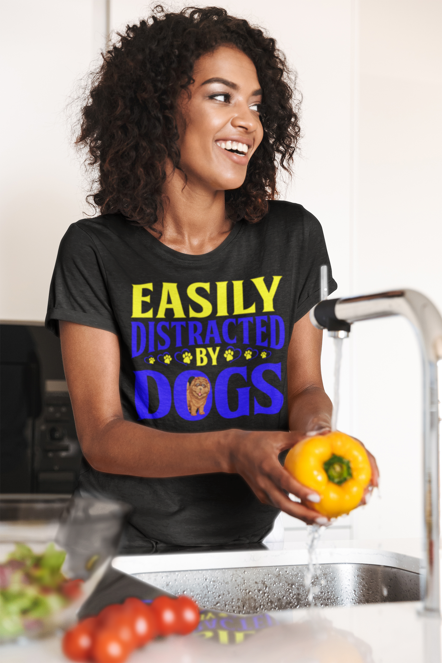 Easily Distracted by Dogs - Cotton T-Shirt