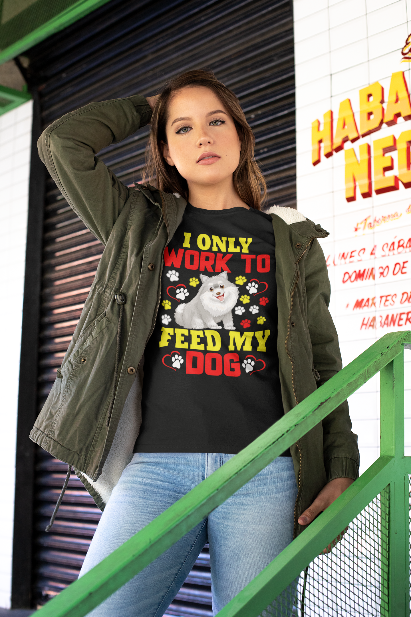 I Only Work to Feed My Dog - Cotton T-Shirt