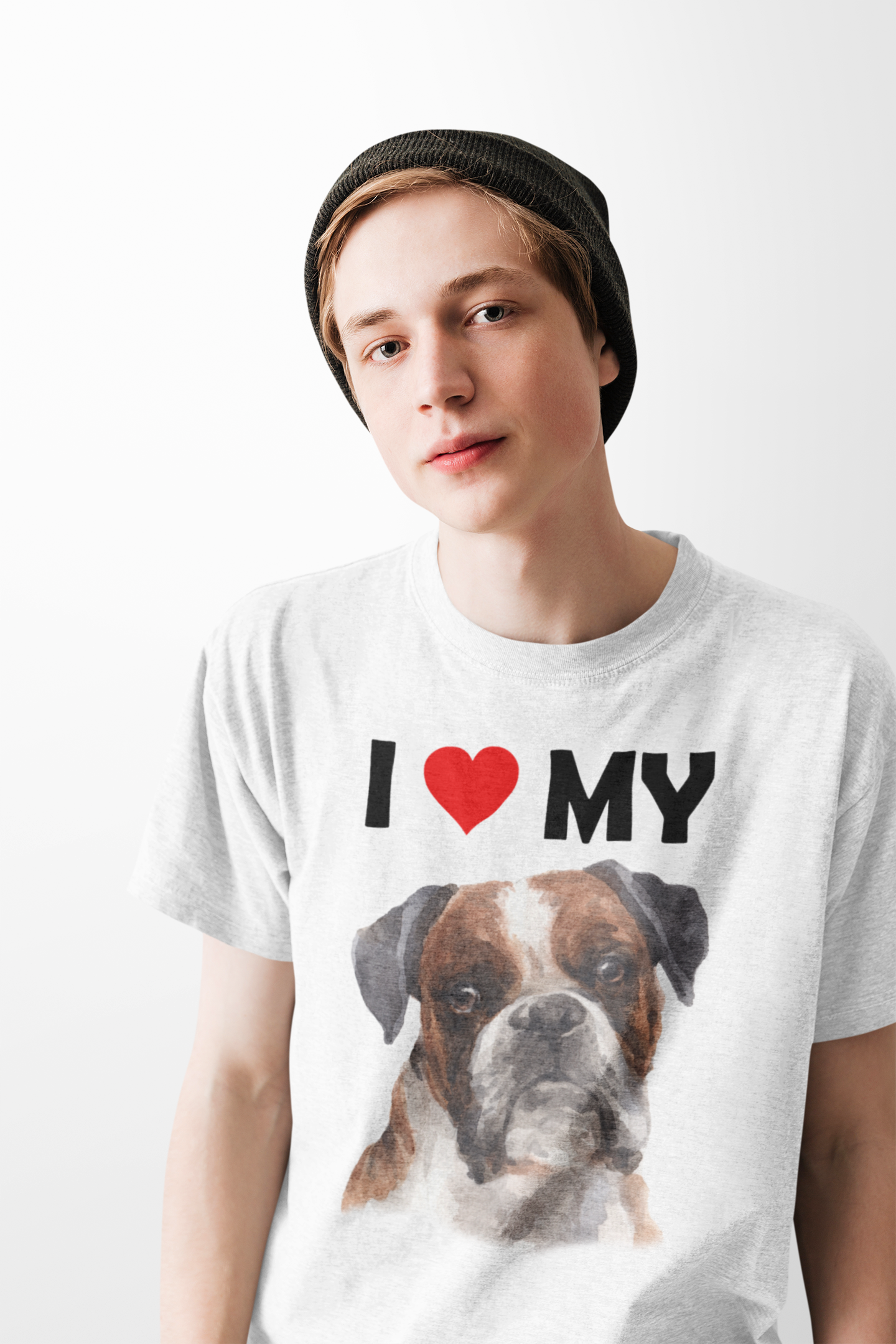 I Love My Boxer - Cotton T-Shirt