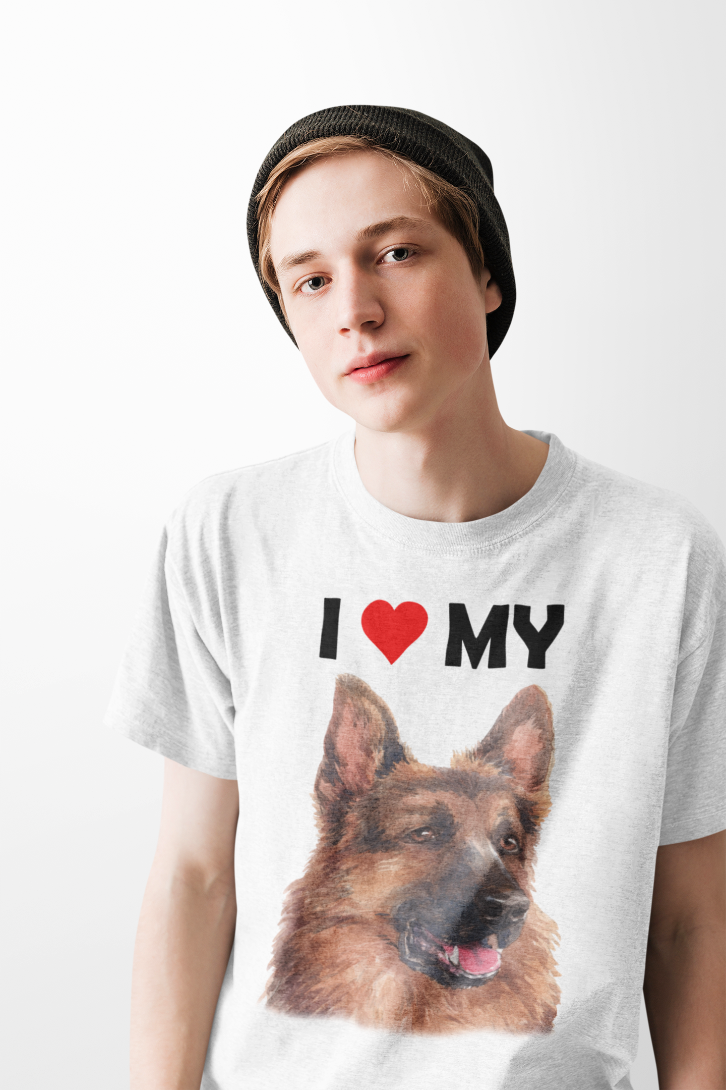 I Love My German Shepherd - Cotton T-Shirt