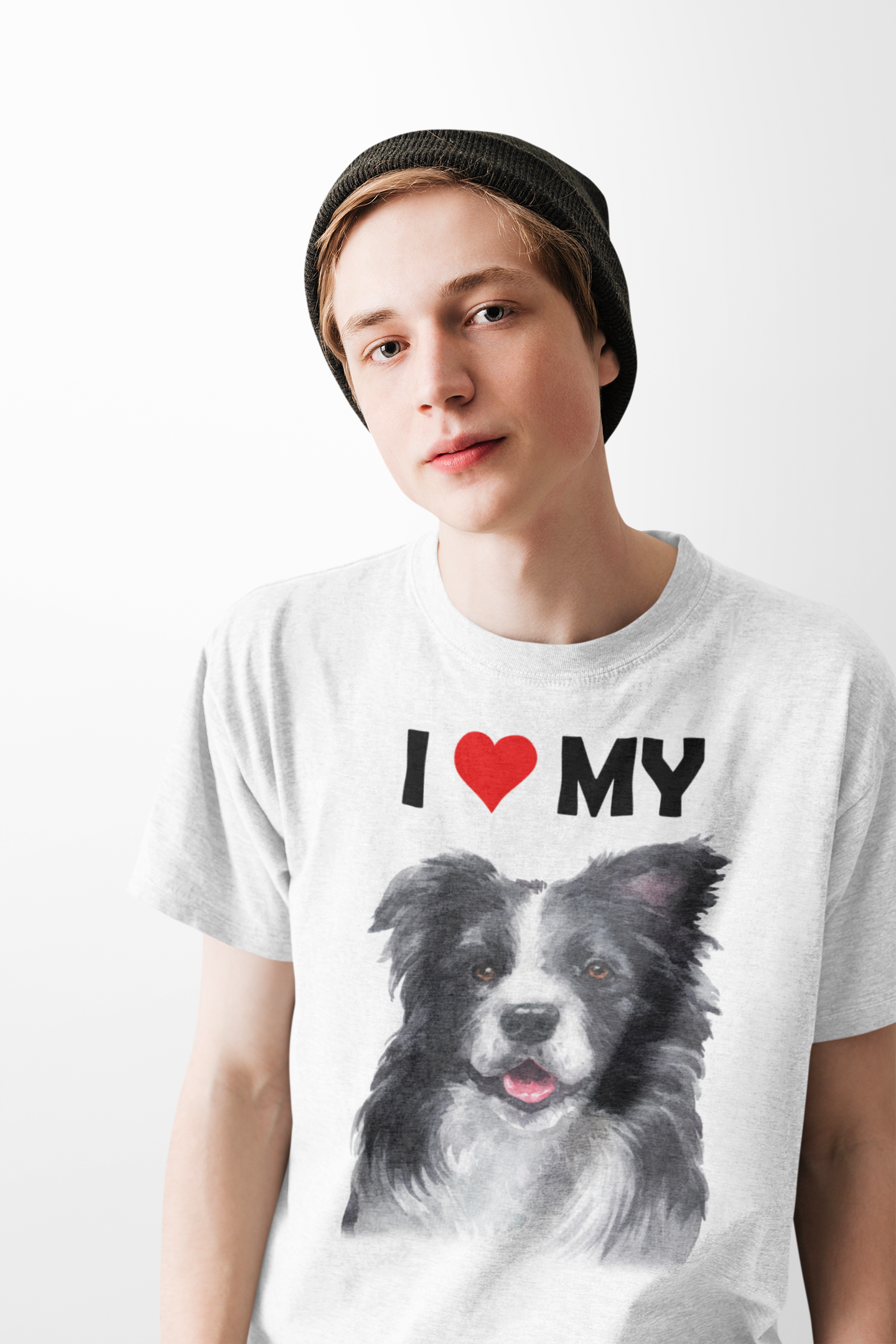 I Love My Border Collie - Cotton T-Shirt