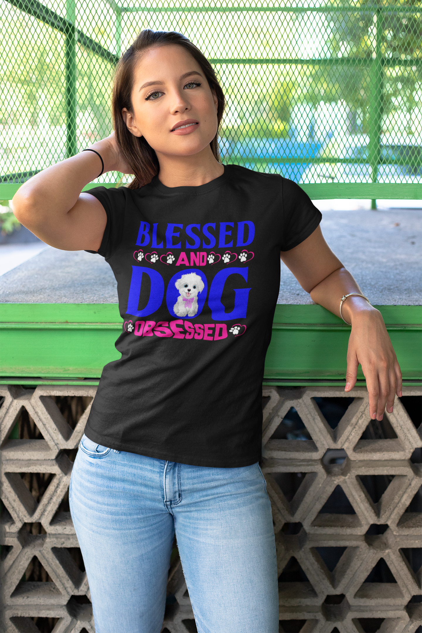 Blessed and Dog Obsessed - Women's Cotton T-Shirt