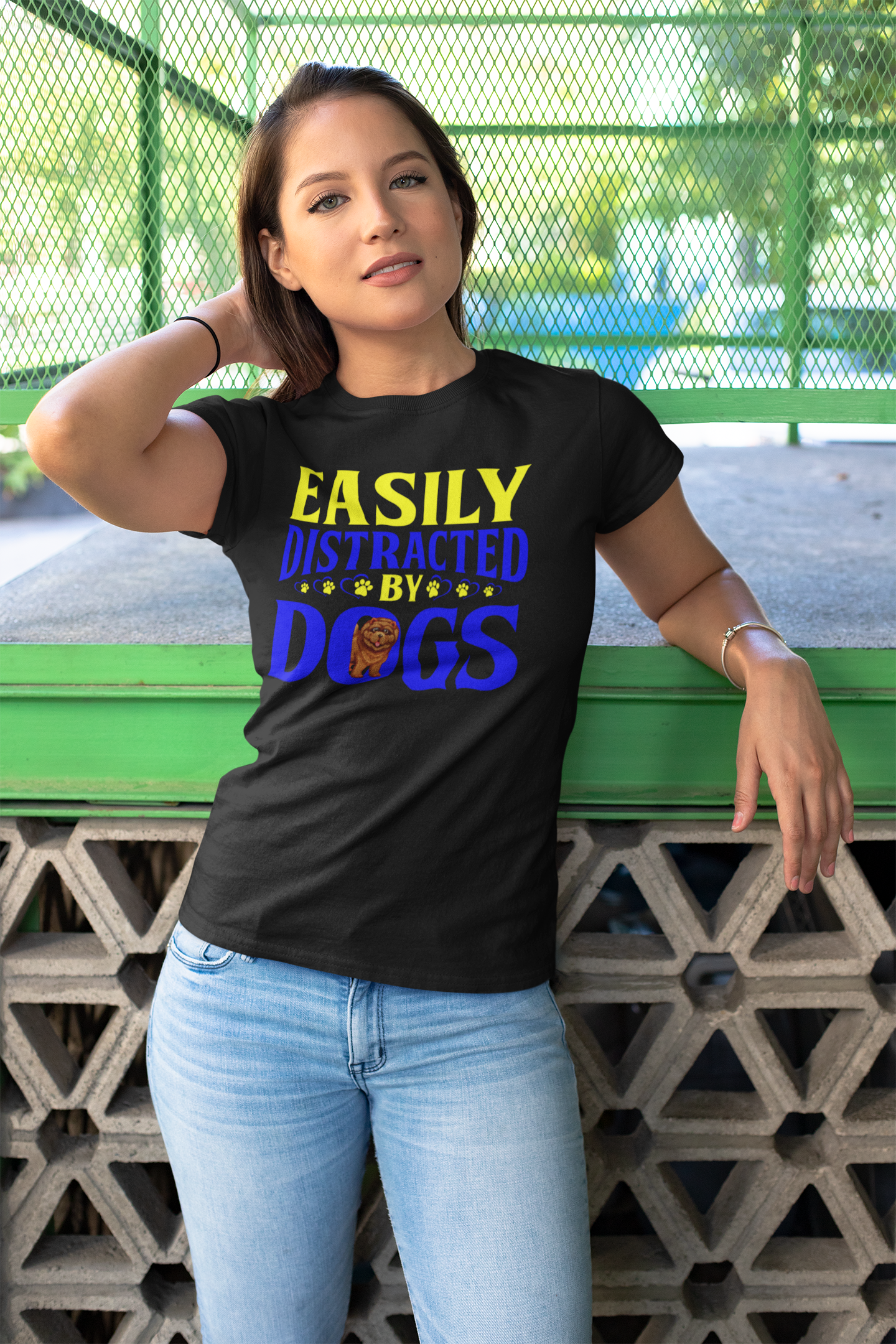 Easily Distracted by Dogs - Women's Cotton T-Shirt