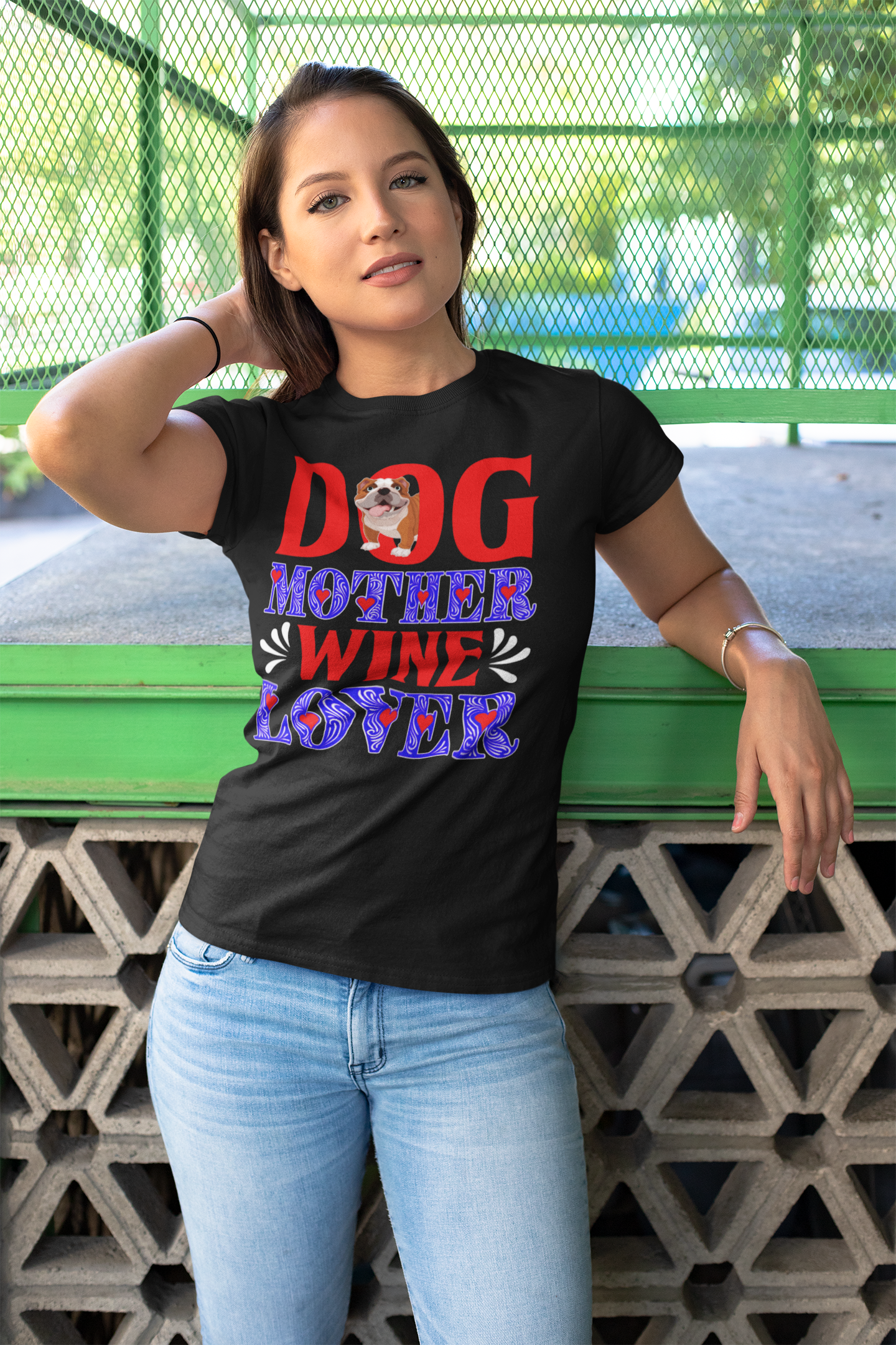 Dog Mother Wine Lover - Women's Cotton T-Shirt